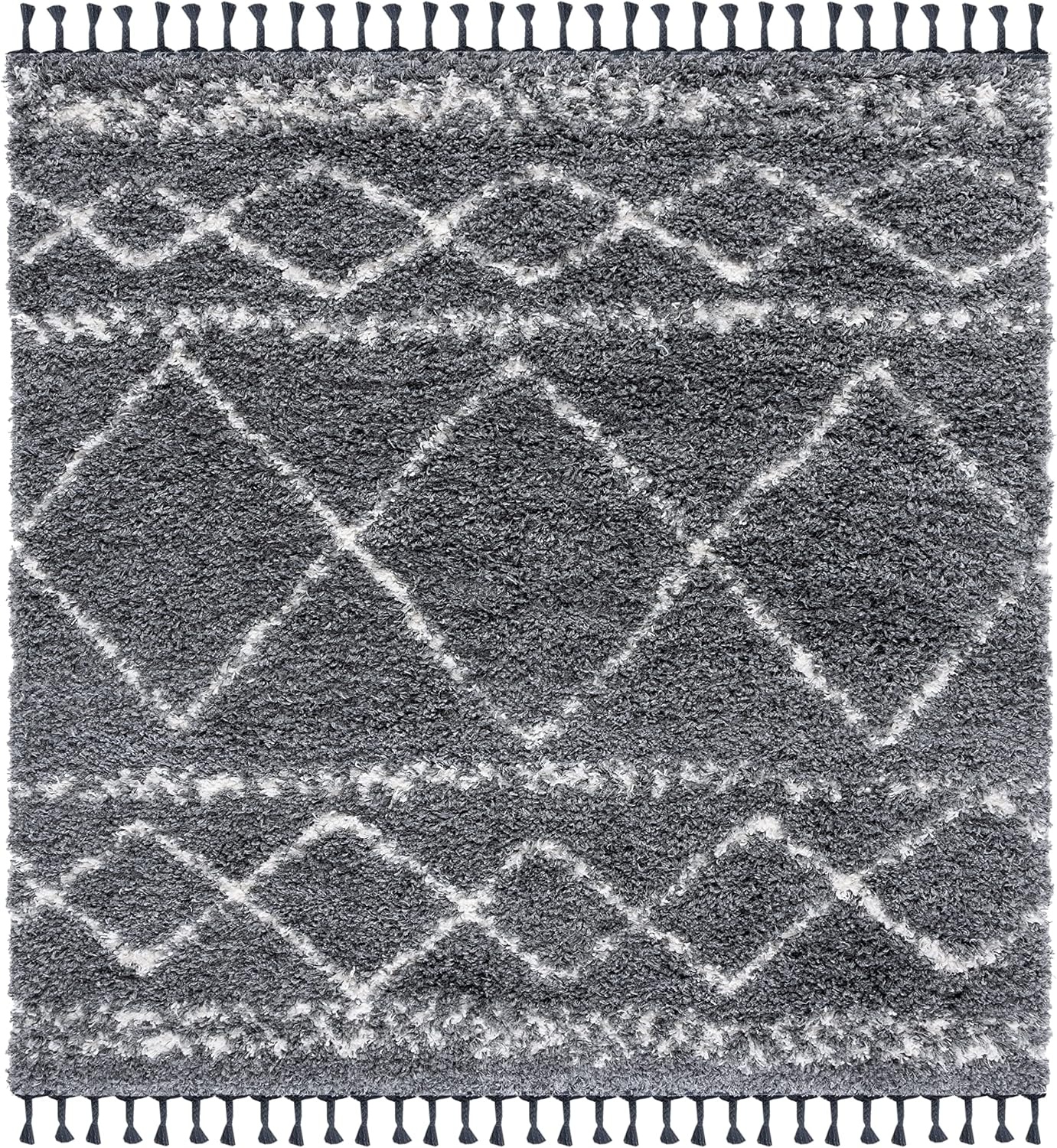 image:imageSAFAVIEH Area Rug 8x10 Pro Luxe Shag Collection Large Ivory amp Light Grey Tassel Design NonShedding amp Easy Cleaning Plush Thick Pile Ideal for Living Room Bedroom Dining Space PLX436ADark GreyIvory