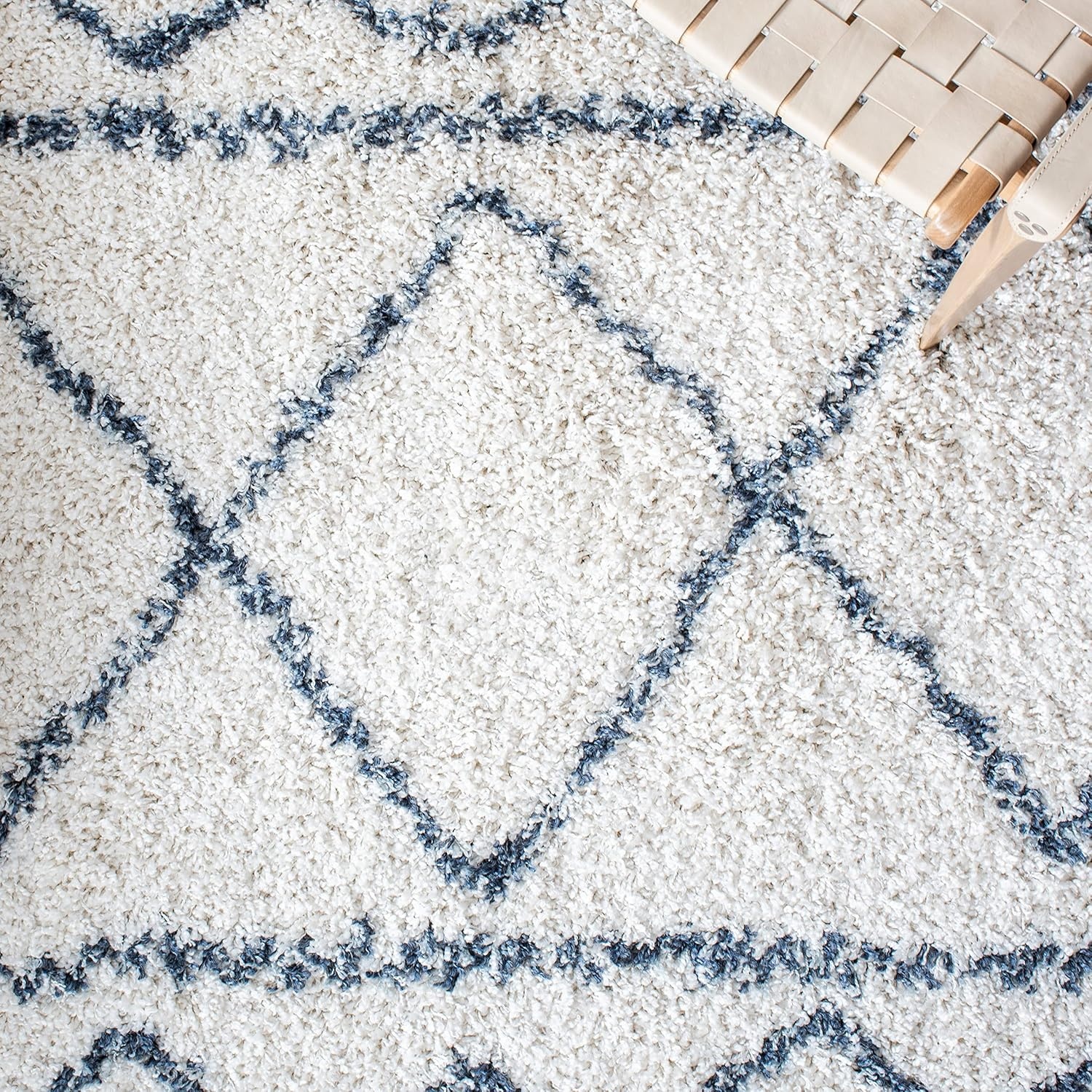 image:imageSAFAVIEH Area Rug 8x10 Pro Luxe Shag Collection Large Ivory amp Light Grey Tassel Design NonShedding amp Easy Cleaning Plush Thick Pile Ideal for Living Room Bedroom Dining Space PLX436AIvoryBlue