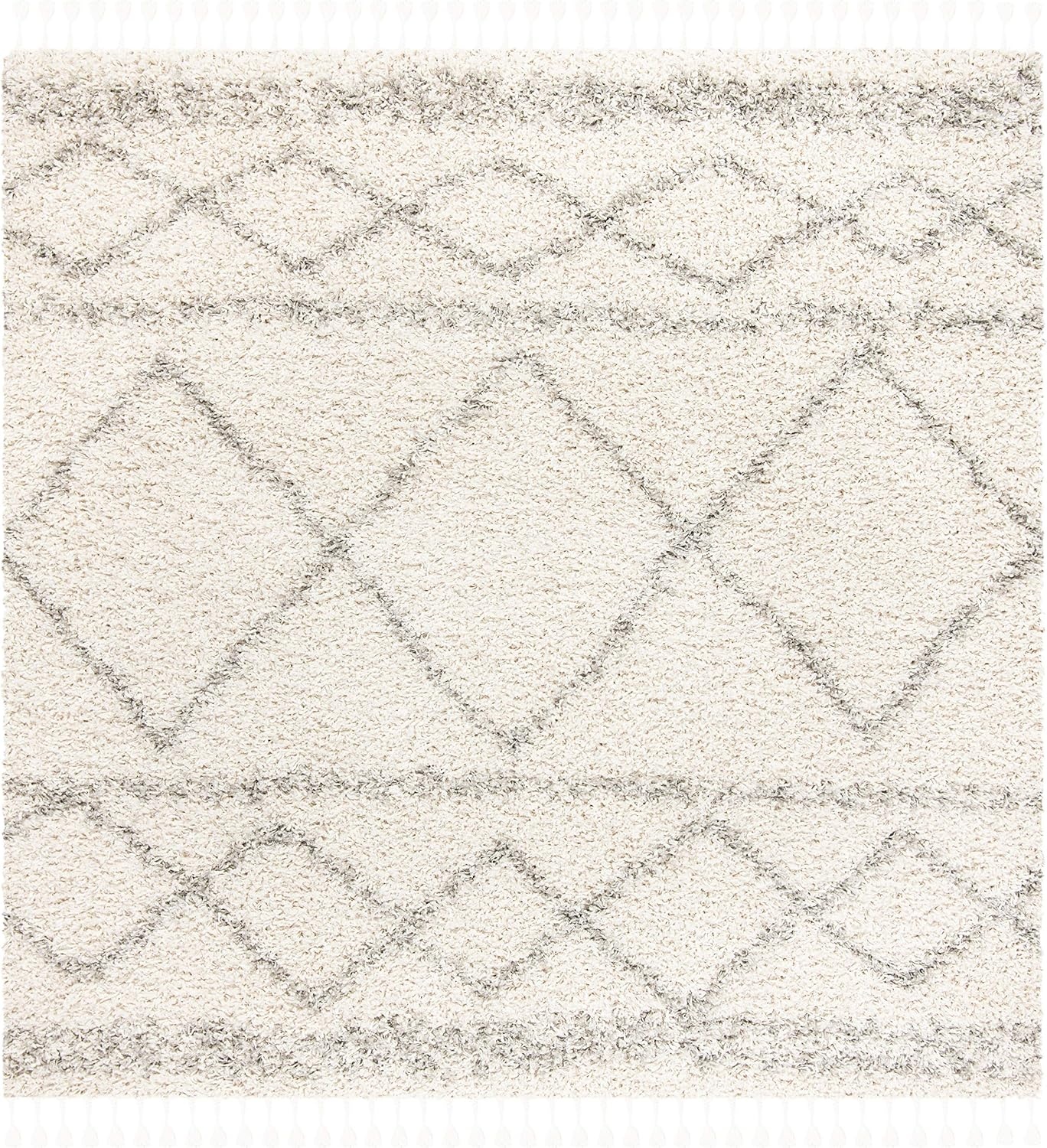 image:imageSAFAVIEH Area Rug 8x10 Pro Luxe Shag Collection Large Ivory amp Light Grey Tassel Design NonShedding amp Easy Cleaning Plush Thick Pile Ideal for Living Room Bedroom Dining Space PLX436AIvoryLight Grey