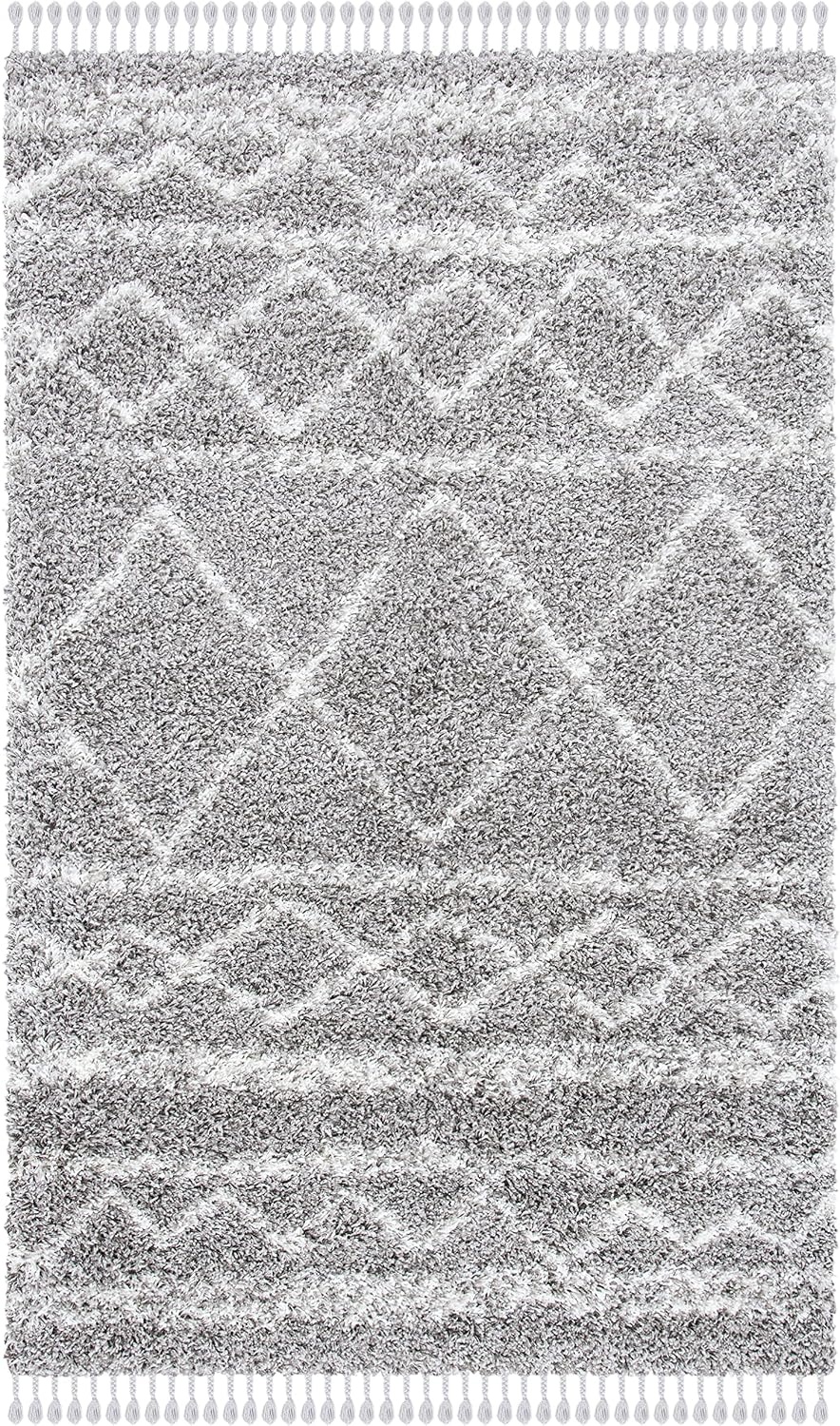 image:imageSAFAVIEH Area Rug 8x10 Pro Luxe Shag Collection Large Ivory amp Light Grey Tassel Design NonShedding amp Easy Cleaning Plush Thick Pile Ideal for Living Room Bedroom Dining Space PLX436AGreyIvory