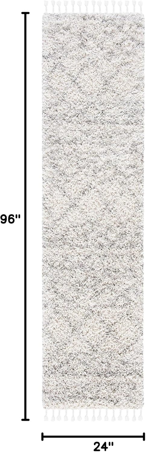 image:imageSAFAVIEH Area Rug 8x10 Pro Luxe Shag Collection Large Ivory amp Light Grey Tassel Design NonShedding amp Easy Cleaning Plush Thick Pile Ideal for Living Room Bedroom Dining Space PLX436AIvoryLight Grey