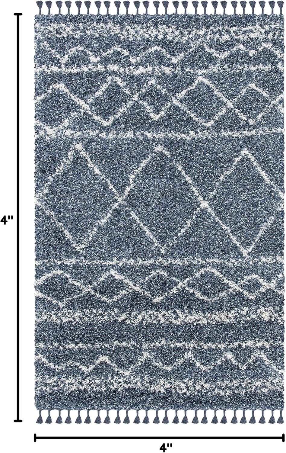 image:imageSAFAVIEH Area Rug 8x10 Pro Luxe Shag Collection Large Ivory amp Light Grey Tassel Design NonShedding amp Easy Cleaning Plush Thick Pile Ideal for Living Room Bedroom Dining Space PLX436ABlueIvory