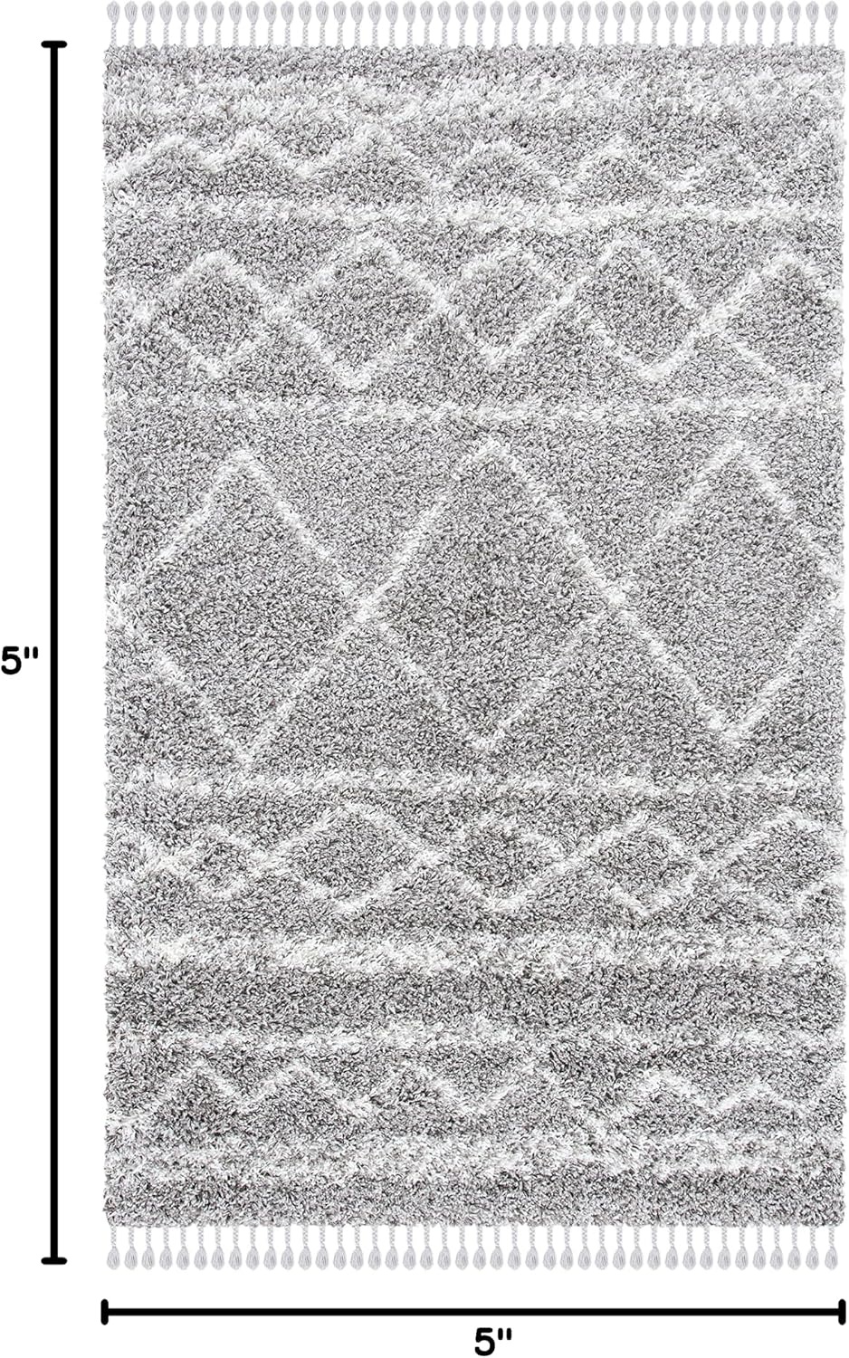 image:imageSAFAVIEH Area Rug 8x10 Pro Luxe Shag Collection Large Ivory amp Light Grey Tassel Design NonShedding amp Easy Cleaning Plush Thick Pile Ideal for Living Room Bedroom Dining Space PLX436AGreyIvory