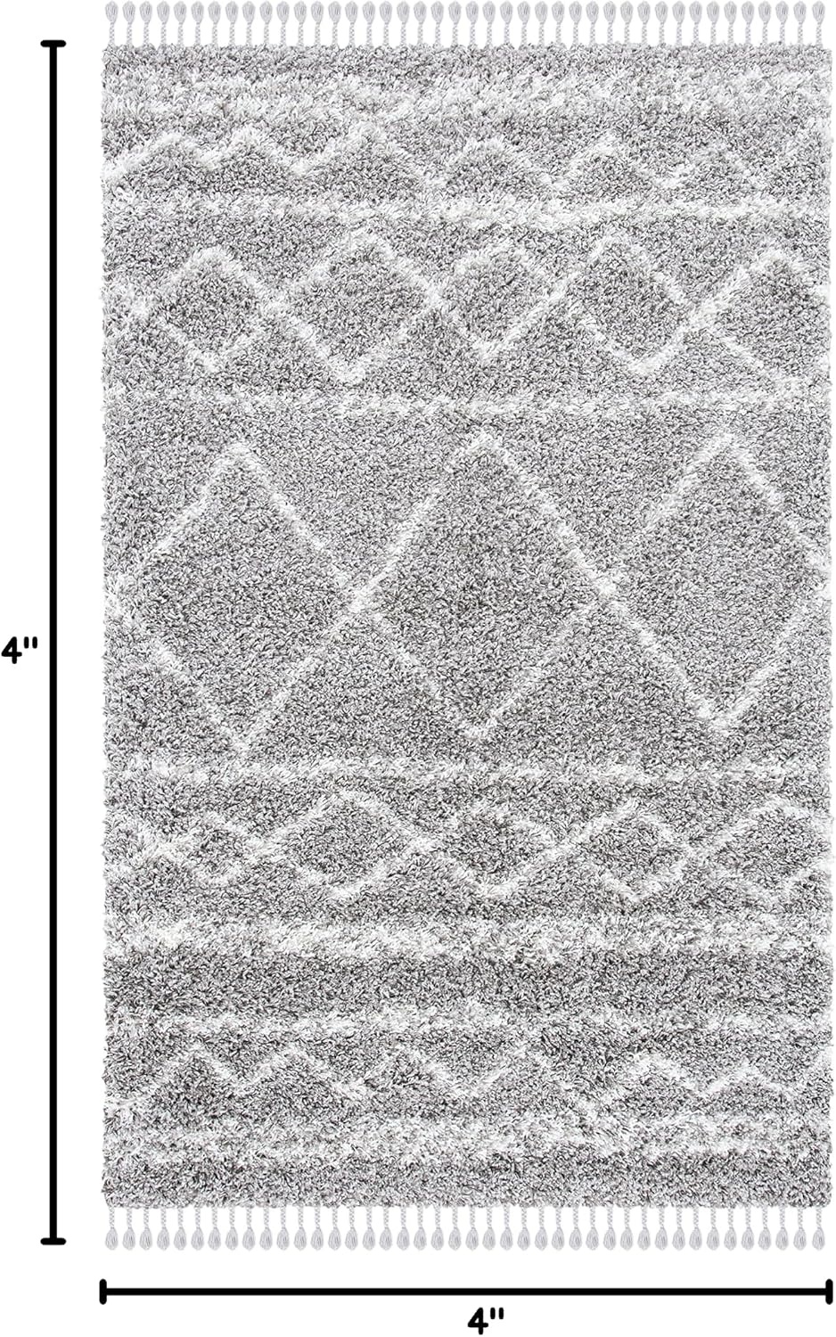 image:imageSAFAVIEH Area Rug 8x10 Pro Luxe Shag Collection Large Ivory amp Light Grey Tassel Design NonShedding amp Easy Cleaning Plush Thick Pile Ideal for Living Room Bedroom Dining Space PLX436AGreyIvory