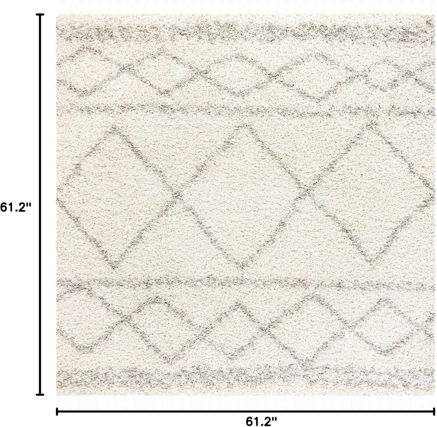 image:imageSAFAVIEH Area Rug 8x10 Pro Luxe Shag Collection Large Ivory amp Light Grey Tassel Design NonShedding amp Easy Cleaning Plush Thick Pile Ideal for Living Room Bedroom Dining Space PLX436AIvoryLight Grey