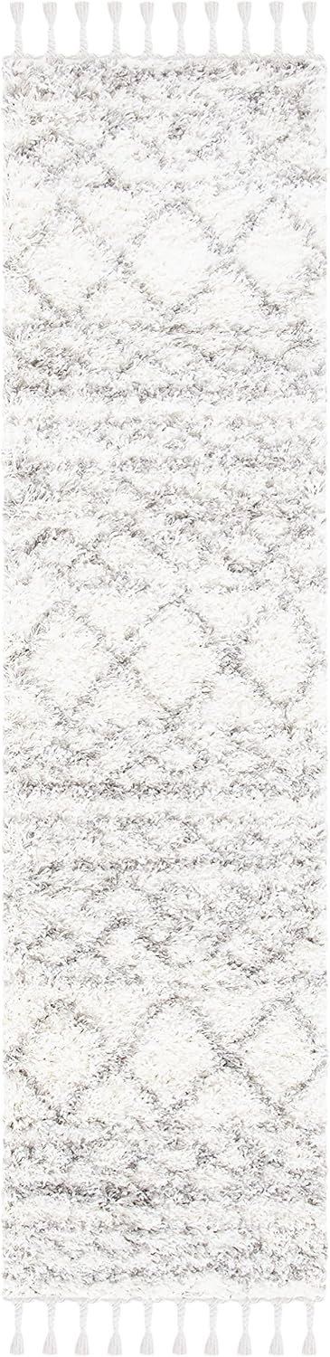 image:imageSAFAVIEH Area Rug 8x10 Pro Luxe Shag Collection Large Ivory amp Light Grey Tassel Design NonShedding amp Easy Cleaning Plush Thick Pile Ideal for Living Room Bedroom Dining Space PLX436AIvoryGrey