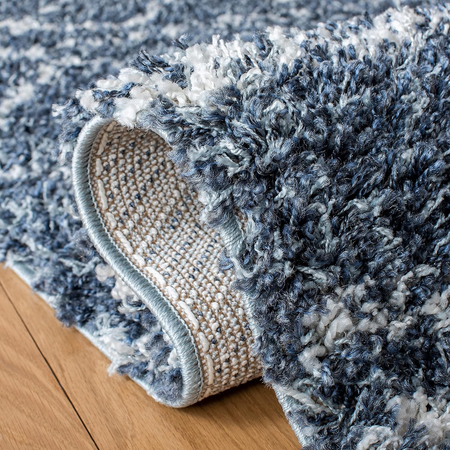 image:imageSAFAVIEH Area Rug 8x10 Pro Luxe Shag Collection Large Ivory amp Light Grey Tassel Design NonShedding amp Easy Cleaning Plush Thick Pile Ideal for Living Room Bedroom Dining Space PLX436ABlueIvory