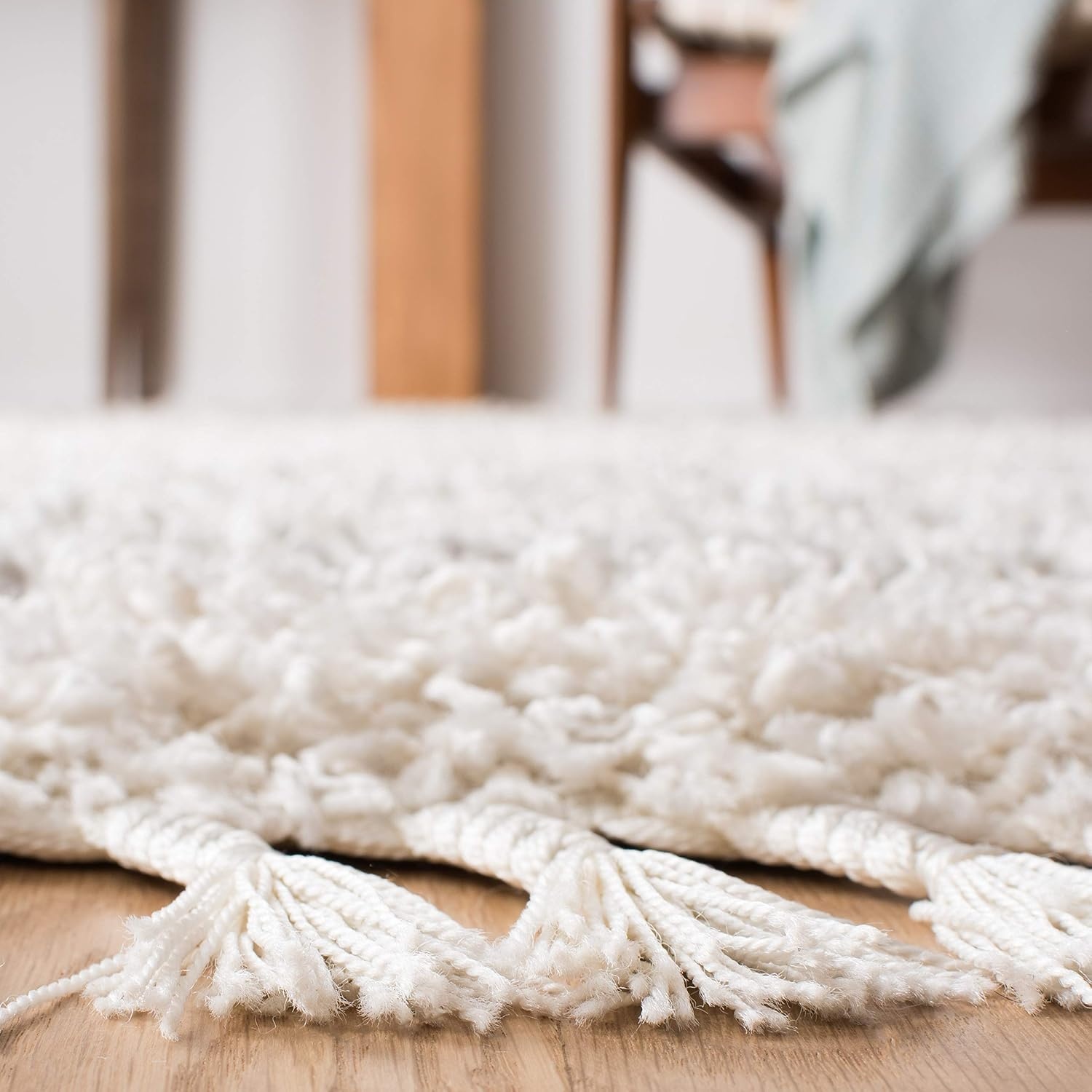 image:imageSAFAVIEH Area Rug 8x10 Pro Luxe Shag Collection Large Ivory amp Light Grey Tassel Design NonShedding amp Easy Cleaning Plush Thick Pile Ideal for Living Room Bedroom Dining Space PLX436AIvoryLight Grey
