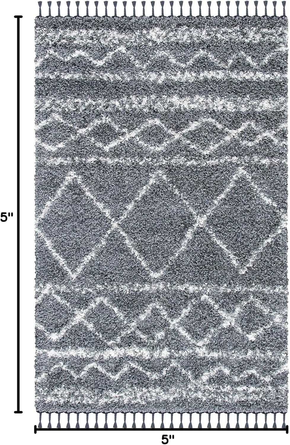 image:imageSAFAVIEH Area Rug 8x10 Pro Luxe Shag Collection Large Ivory amp Light Grey Tassel Design NonShedding amp Easy Cleaning Plush Thick Pile Ideal for Living Room Bedroom Dining Space PLX436ADark GreyIvory