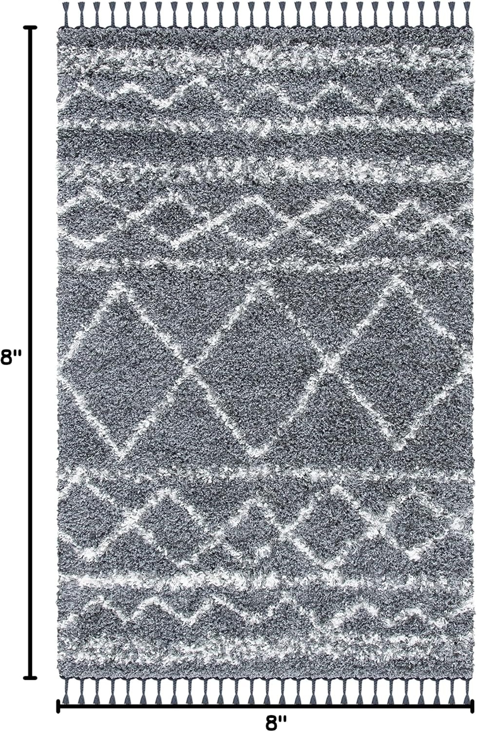 image:imageSAFAVIEH Area Rug 8x10 Pro Luxe Shag Collection Large Ivory amp Light Grey Tassel Design NonShedding amp Easy Cleaning Plush Thick Pile Ideal for Living Room Bedroom Dining Space PLX436ADark GreyIvory