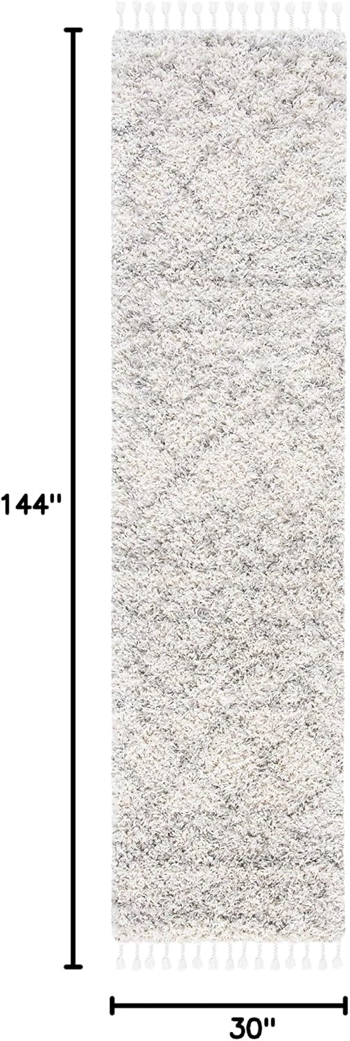 image:imageSAFAVIEH Area Rug 8x10 Pro Luxe Shag Collection Large Ivory amp Light Grey Tassel Design NonShedding amp Easy Cleaning Plush Thick Pile Ideal for Living Room Bedroom Dining Space PLX436AIvoryLight Grey