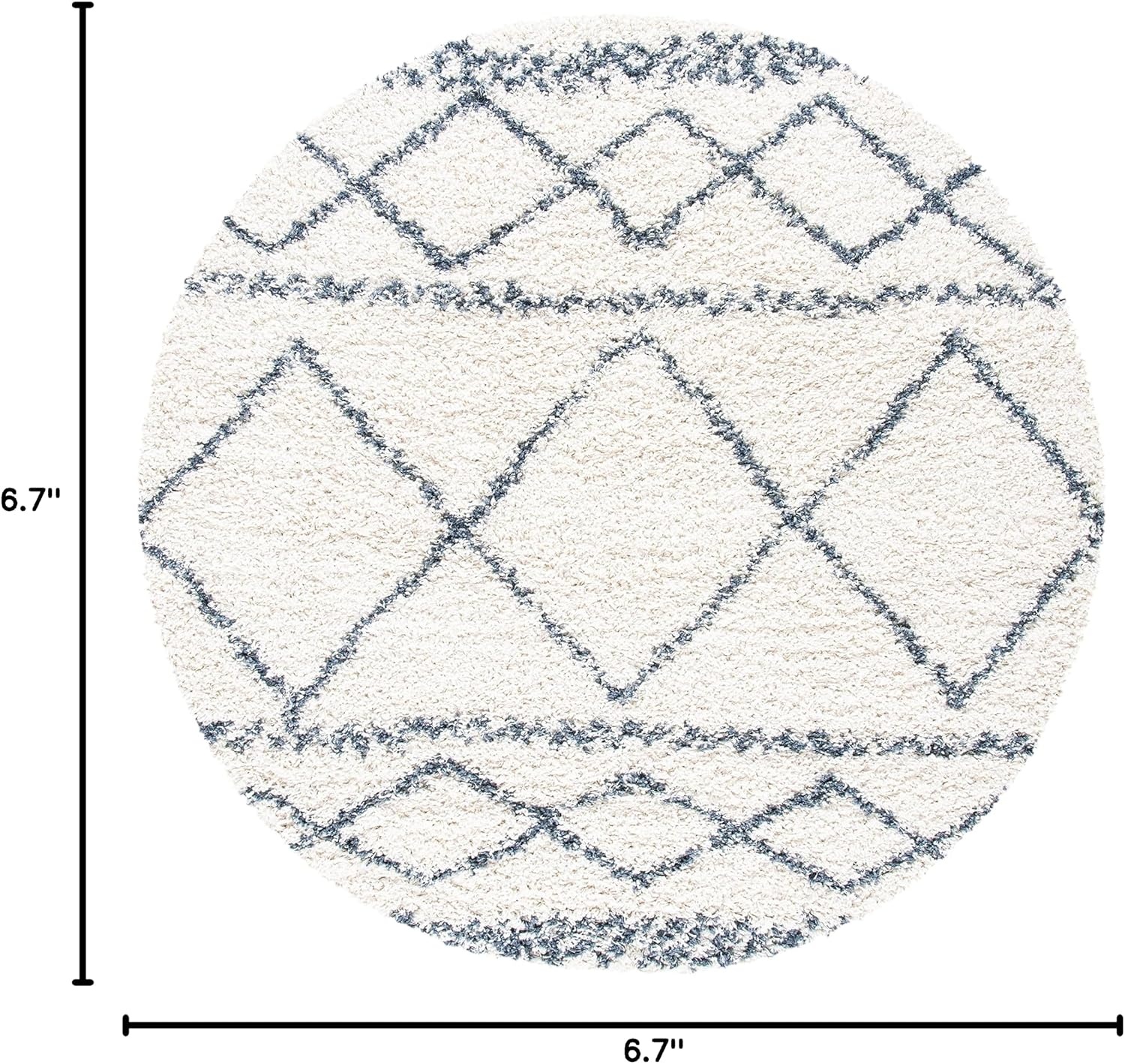 image:imageSAFAVIEH Area Rug 8x10 Pro Luxe Shag Collection Large Ivory amp Light Grey Tassel Design NonShedding amp Easy Cleaning Plush Thick Pile Ideal for Living Room Bedroom Dining Space PLX436AIvoryBlue