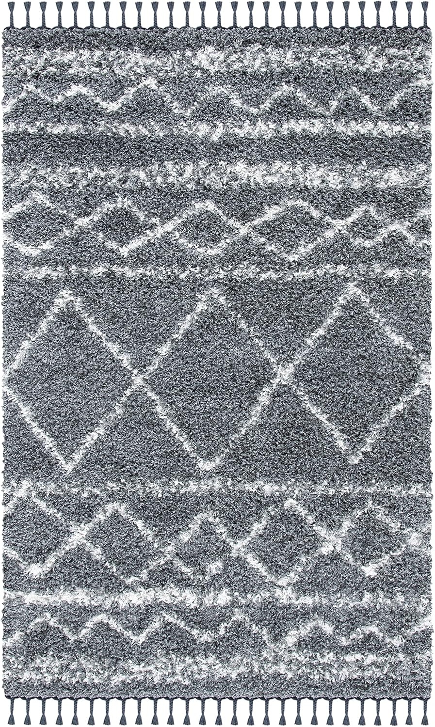 image:imageSAFAVIEH Area Rug 8x10 Pro Luxe Shag Collection Large Ivory amp Light Grey Tassel Design NonShedding amp Easy Cleaning Plush Thick Pile Ideal for Living Room Bedroom Dining Space PLX436ADark GreyIvory