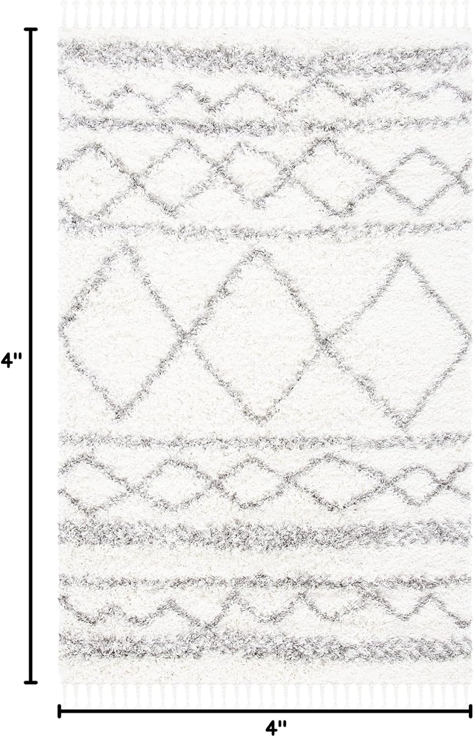 image:imageSAFAVIEH Area Rug 8x10 Pro Luxe Shag Collection Large Ivory amp Light Grey Tassel Design NonShedding amp Easy Cleaning Plush Thick Pile Ideal for Living Room Bedroom Dining Space PLX436AIvoryGrey
