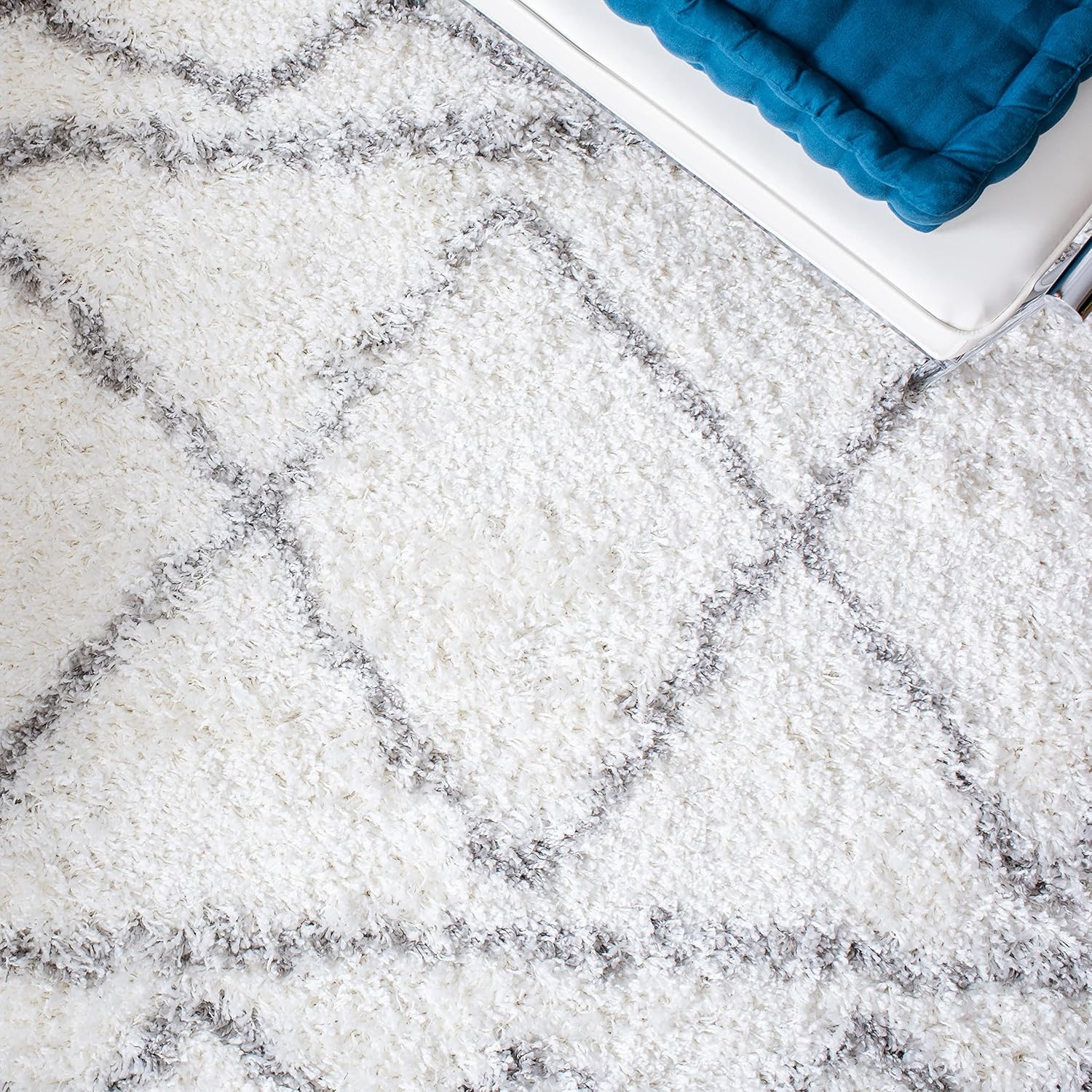 image:imageSAFAVIEH Area Rug 8x10 Pro Luxe Shag Collection Large Ivory amp Light Grey Tassel Design NonShedding amp Easy Cleaning Plush Thick Pile Ideal for Living Room Bedroom Dining Space PLX436AIvoryGrey