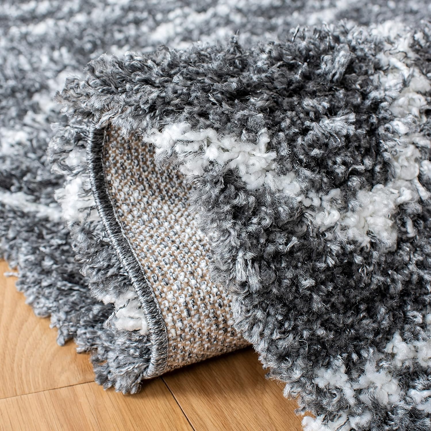 image:imageSAFAVIEH Area Rug 8x10 Pro Luxe Shag Collection Large Ivory amp Light Grey Tassel Design NonShedding amp Easy Cleaning Plush Thick Pile Ideal for Living Room Bedroom Dining Space PLX436ADark GreyIvory