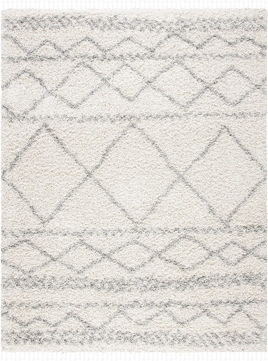 image:imageSAFAVIEH Area Rug 8x10 Pro Luxe Shag Collection Large Ivory amp Light Grey Tassel Design NonShedding amp Easy Cleaning Plush Thick Pile Ideal for Living Room Bedroom Dining Space PLX436AIvoryLight Grey