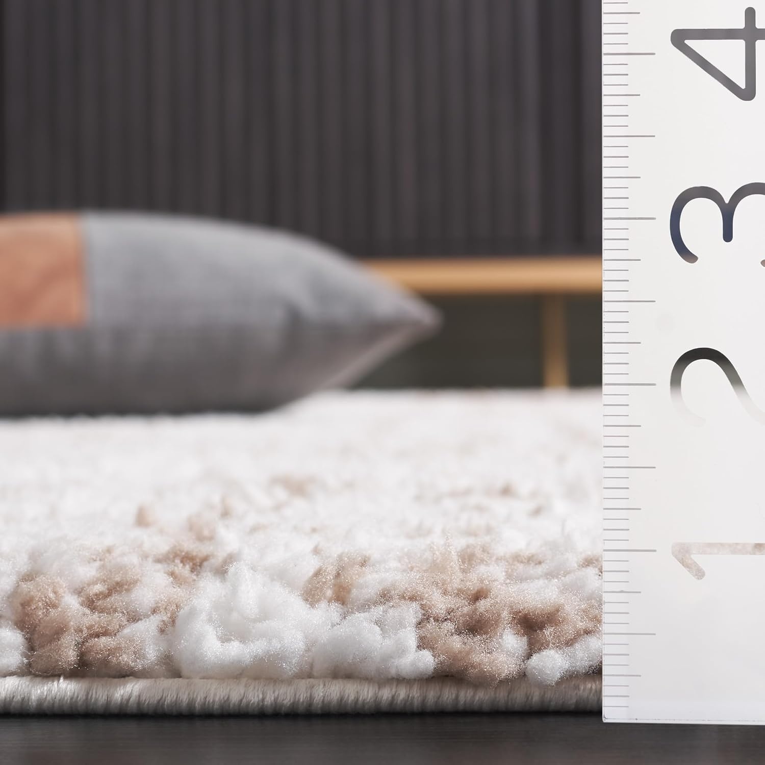 image:imageSAFAVIEH Area Rug 8x10 Rumi Shag Collection Large Beige amp Ivory NonShedding amp Easy Cleaning Ultra Plush Thick Pile Ideal for Living Room Bedroom Dining Space RMS132BBeigeIvory