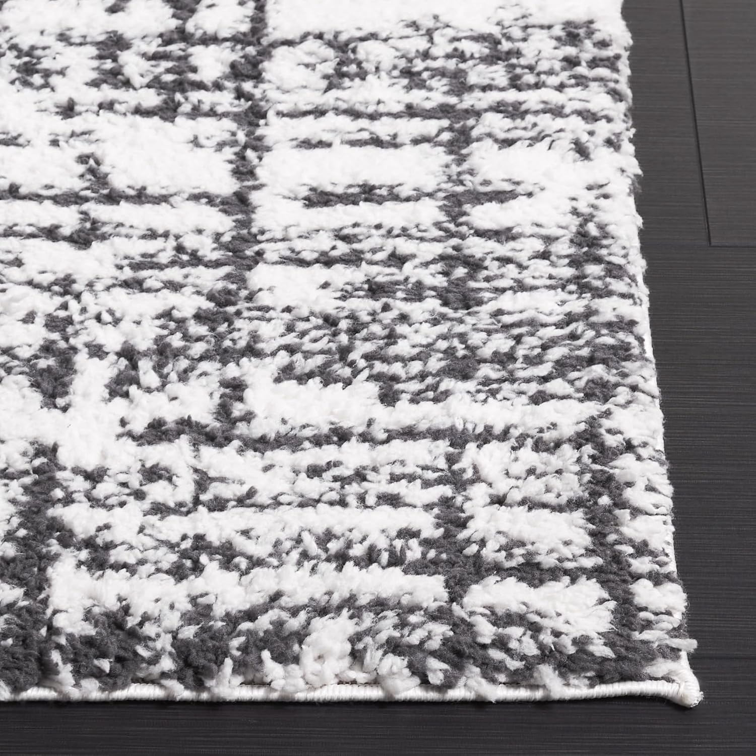image:imageSAFAVIEH Area Rug 8x10 Rumi Shag Collection Large Beige amp Ivory NonShedding amp Easy Cleaning Ultra Plush Thick Pile Ideal for Living Room Bedroom Dining Space RMS132BCharcoalIvory