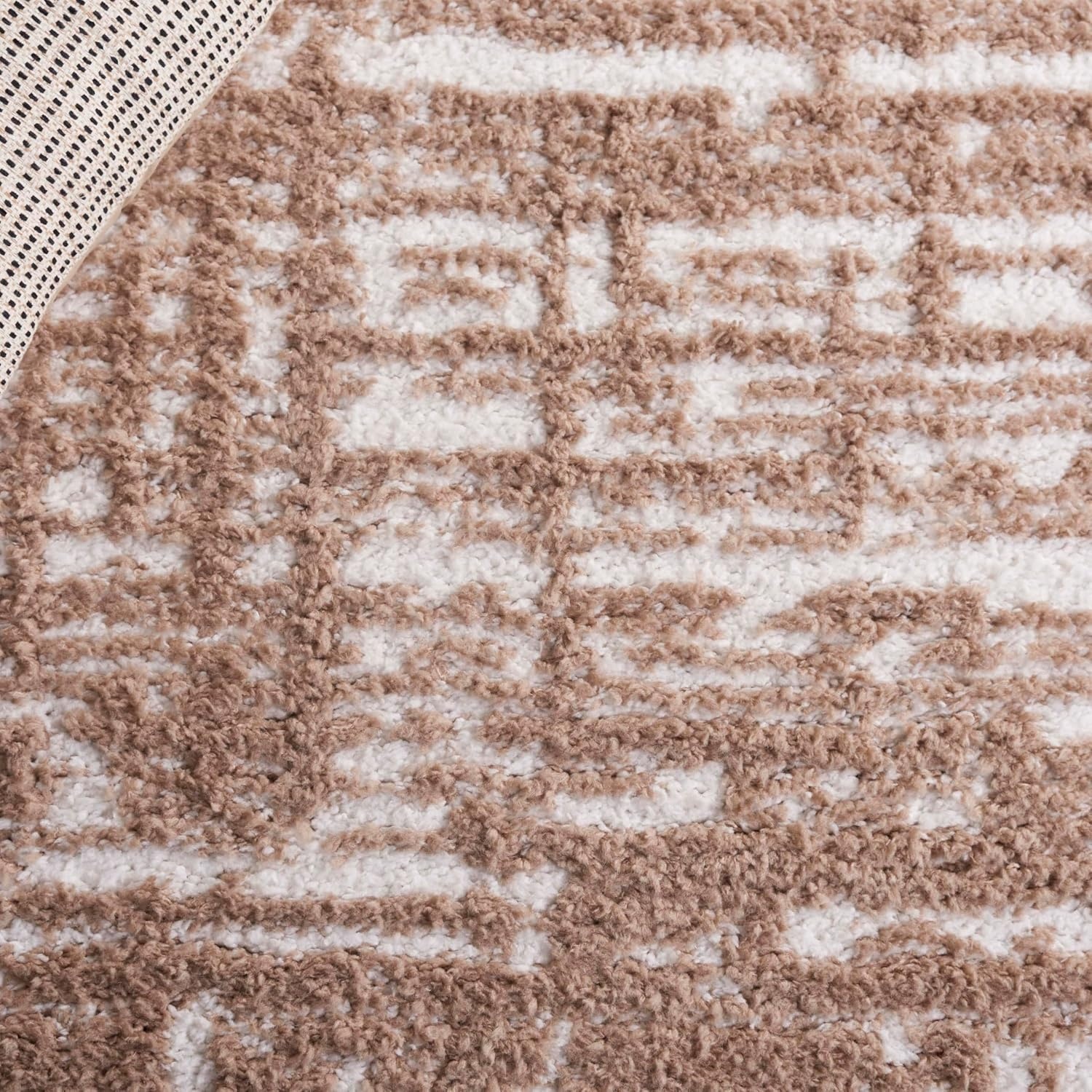 image:imageSAFAVIEH Area Rug 8x10 Rumi Shag Collection Large Beige amp Ivory NonShedding amp Easy Cleaning Ultra Plush Thick Pile Ideal for Living Room Bedroom Dining Space RMS132BBeigeIvory