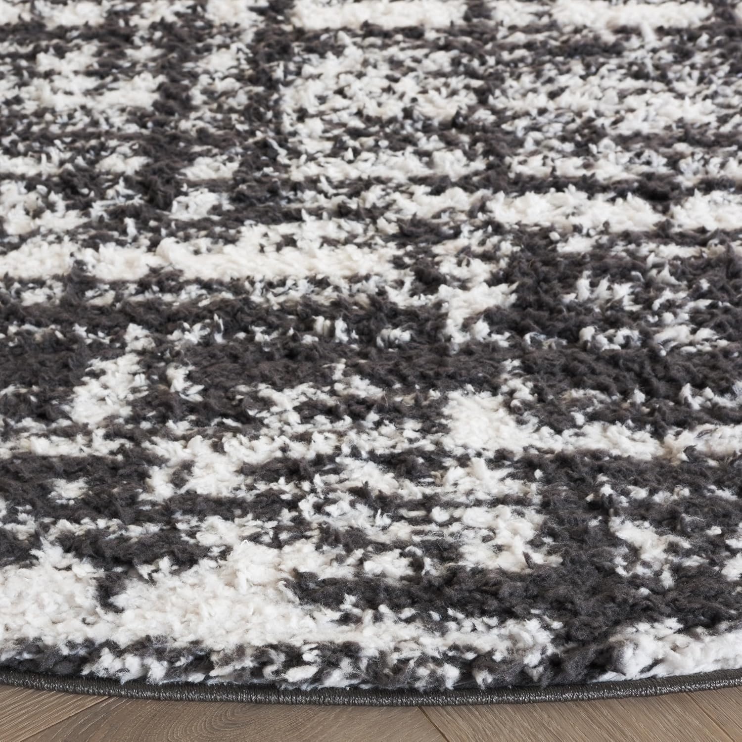 image:imageSAFAVIEH Area Rug 8x10 Rumi Shag Collection Large Beige amp Ivory NonShedding amp Easy Cleaning Ultra Plush Thick Pile Ideal for Living Room Bedroom Dining Space RMS132BCharcoalIvory