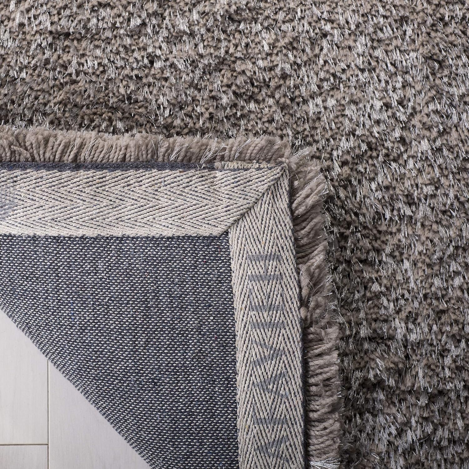 image:imageSAFAVIEH Area Rug 8x10 South Beach Shag Collection Large Snow White Handmade Ultra Plush Thick Pile Ideal for Living Room Bedroom Dining Space SBS562ASilver