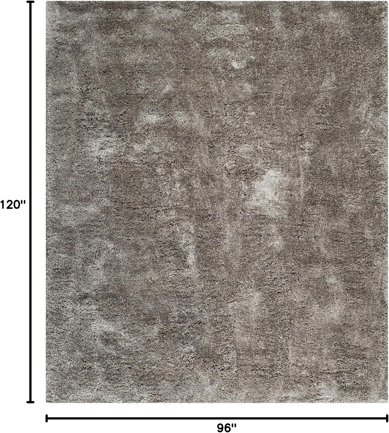 image:imageSAFAVIEH Area Rug 8x10 South Beach Shag Collection Large Snow White Handmade Ultra Plush Thick Pile Ideal for Living Room Bedroom Dining Space SBS562ASilver