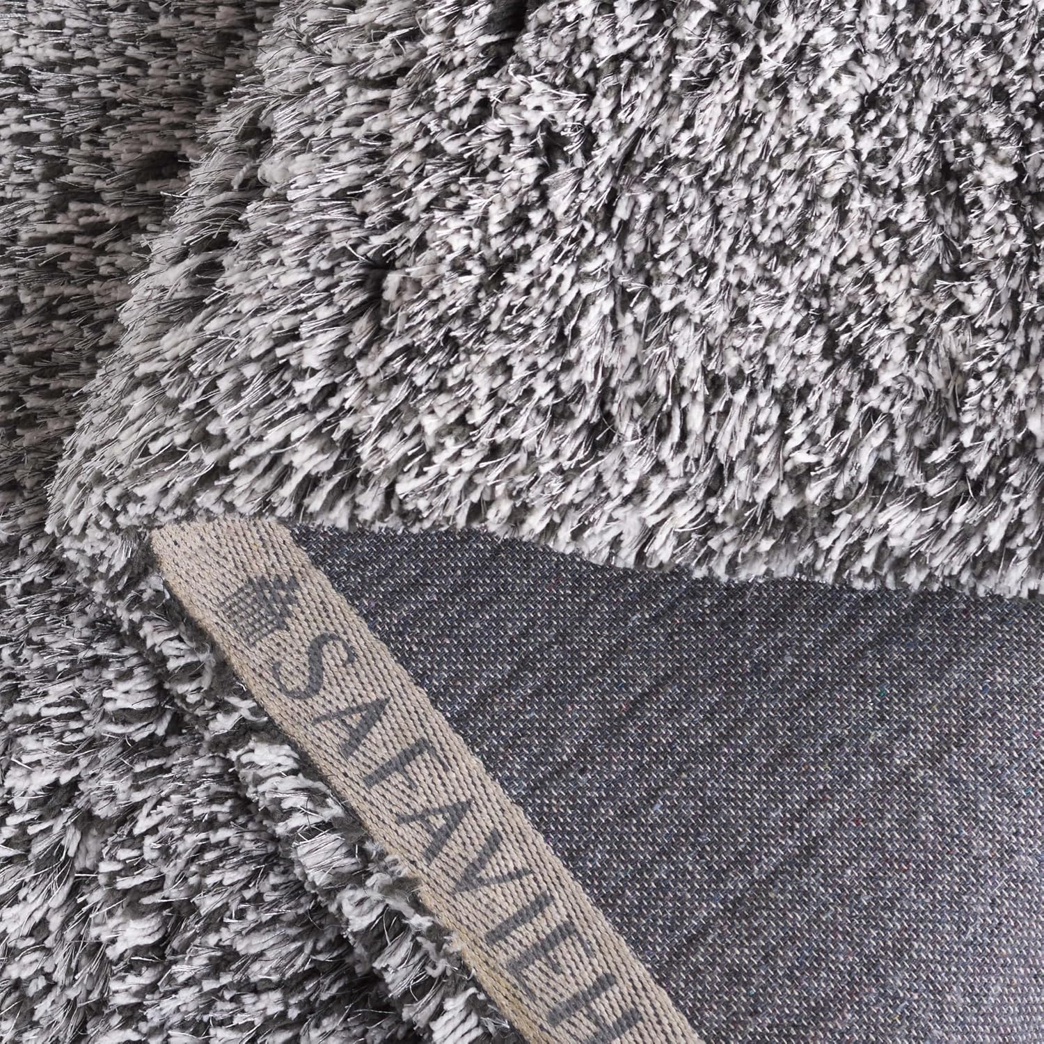 image:imageSAFAVIEH Area Rug 8x10 South Beach Shag Collection Large Snow White Handmade Ultra Plush Thick Pile Ideal for Living Room Bedroom Dining Space SBS562ASteel Grey