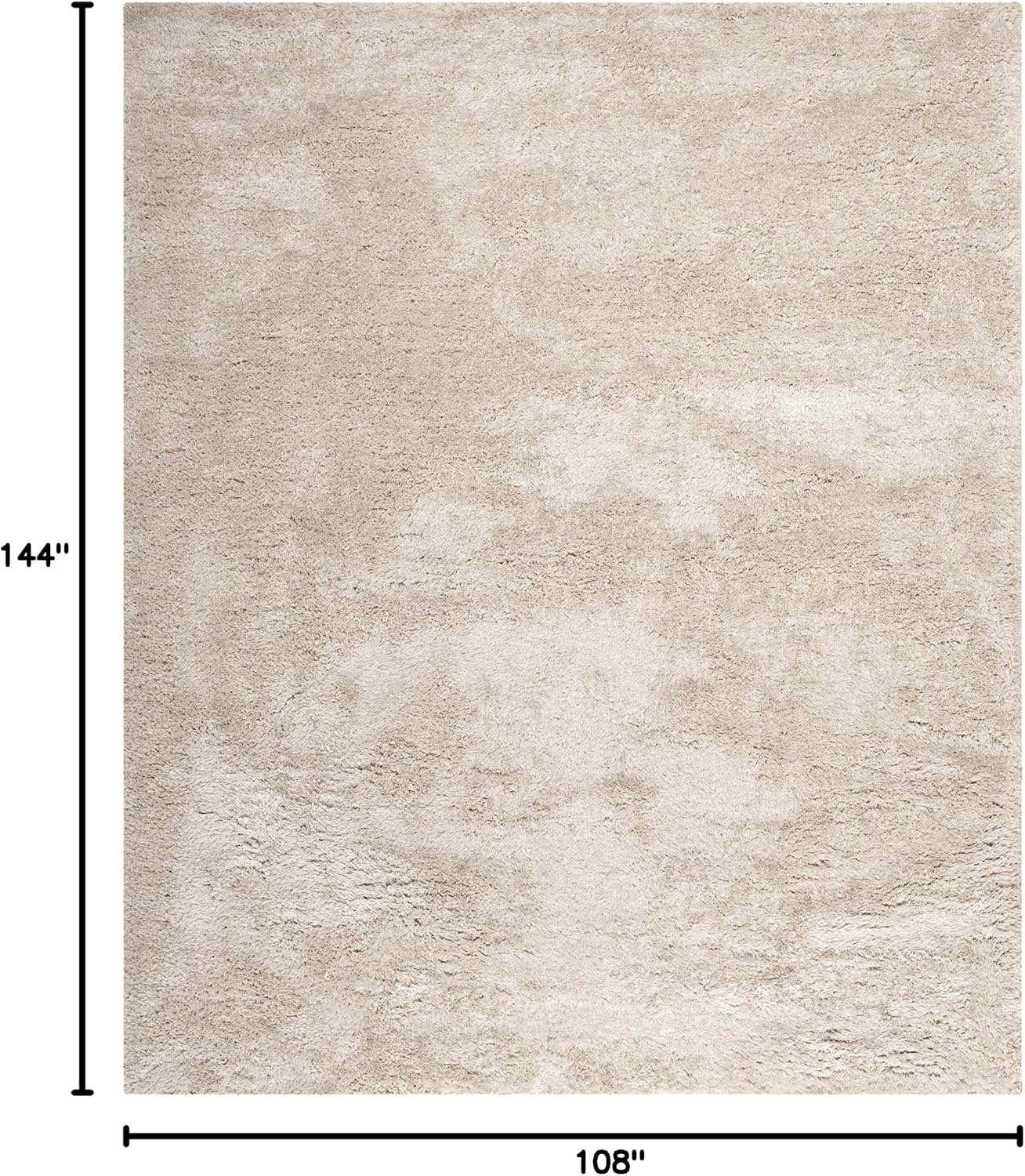 image:imageSAFAVIEH Area Rug 8x10 South Beach Shag Collection Large Snow White Handmade Ultra Plush Thick Pile Ideal for Living Room Bedroom Dining Space SBS562AChampagne
