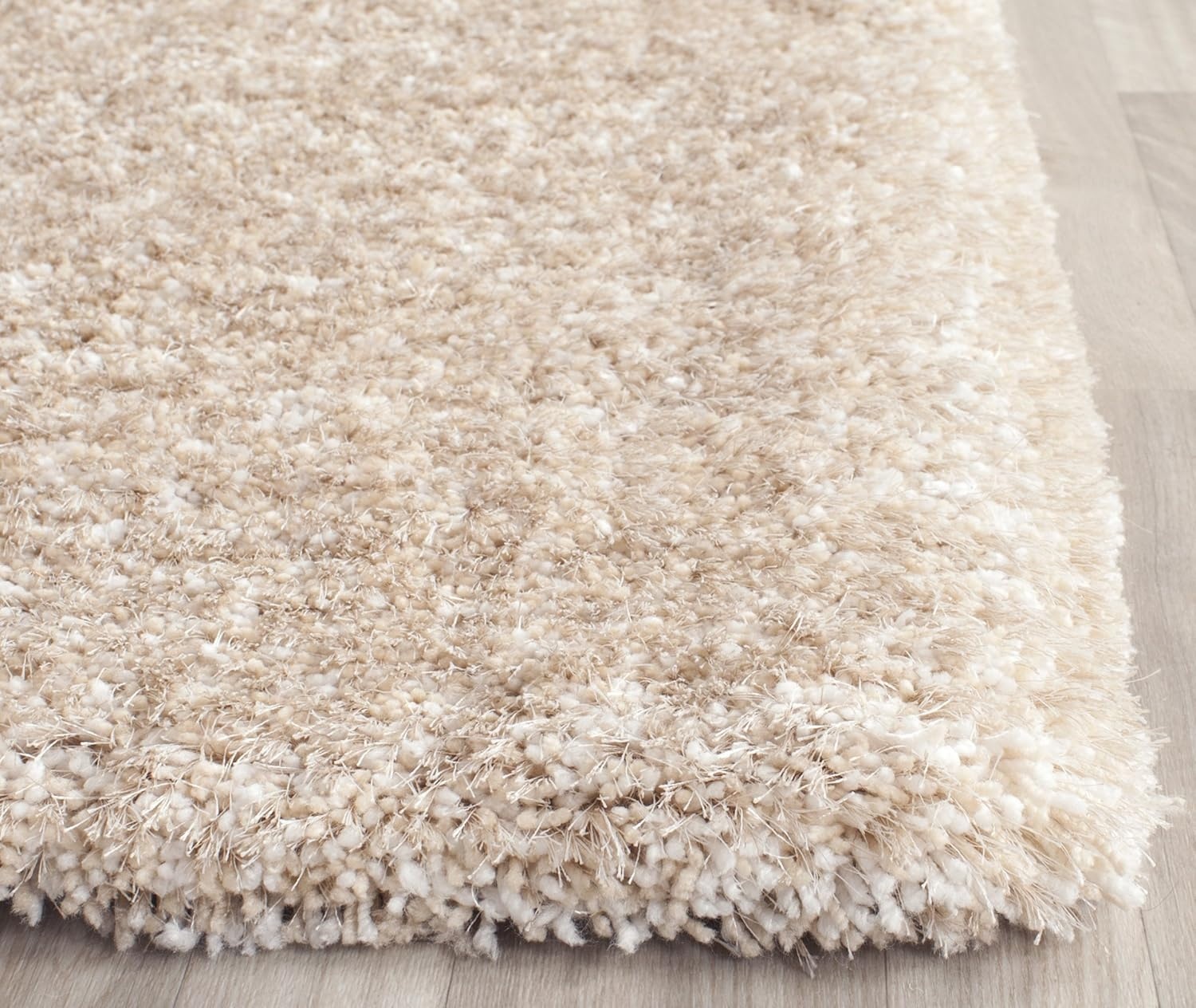 image:imageSAFAVIEH Area Rug 8x10 South Beach Shag Collection Large Snow White Handmade Ultra Plush Thick Pile Ideal for Living Room Bedroom Dining Space SBS562AChampagne