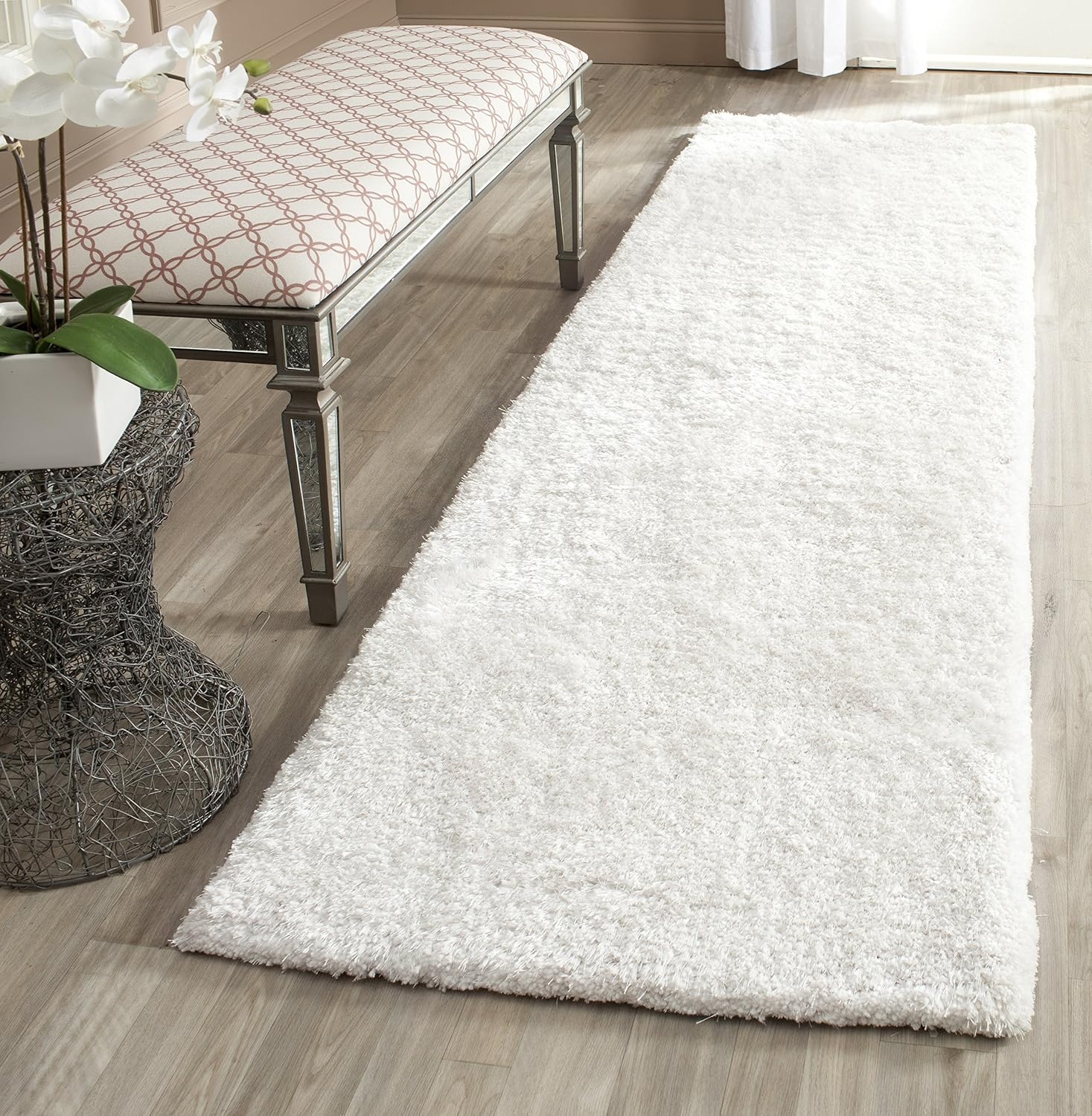 image:imageSAFAVIEH Area Rug 8x10 South Beach Shag Collection Large Snow White Handmade Ultra Plush Thick Pile Ideal for Living Room Bedroom Dining Space SBS562ASnow White