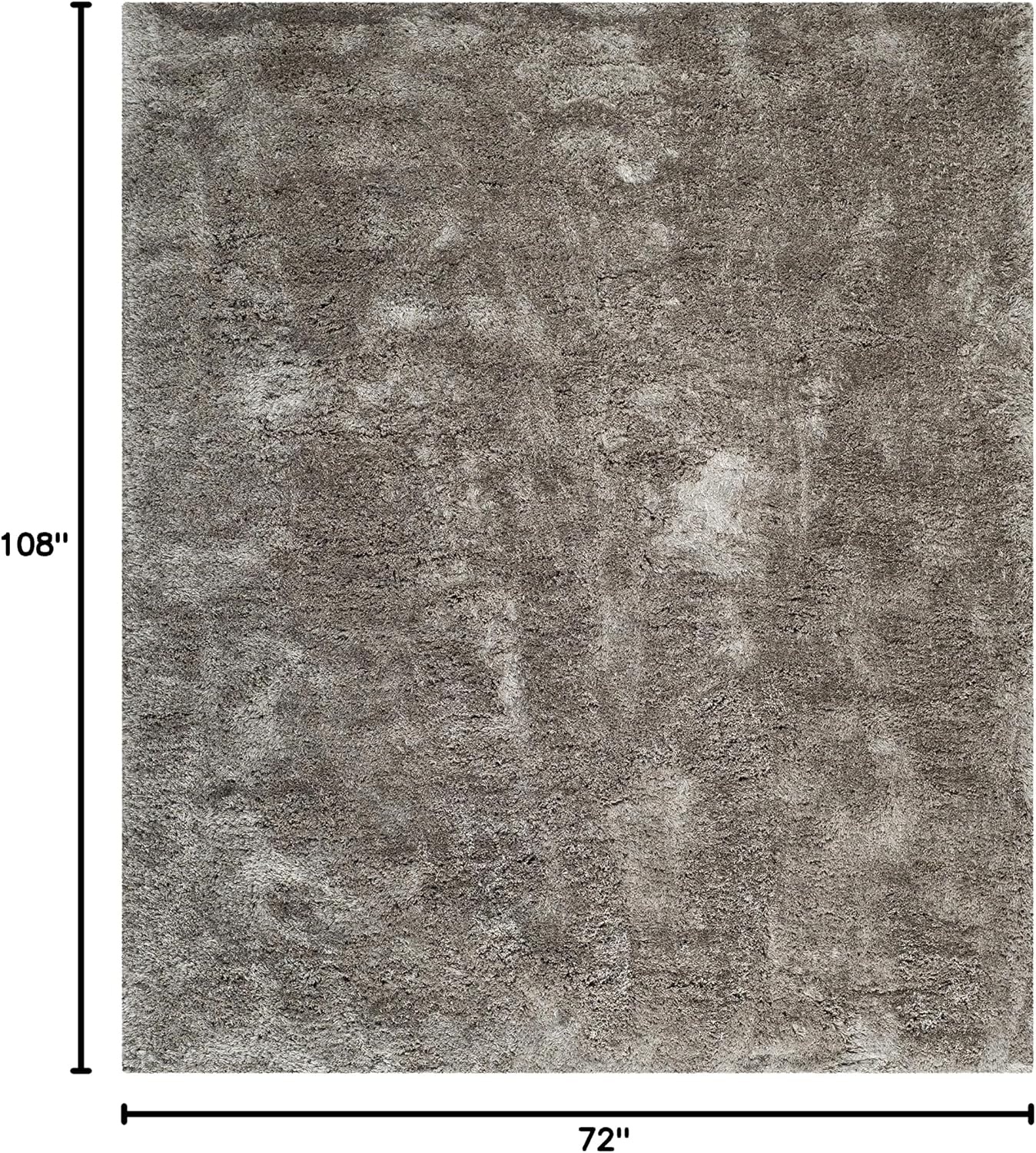 image:imageSAFAVIEH Area Rug 8x10 South Beach Shag Collection Large Snow White Handmade Ultra Plush Thick Pile Ideal for Living Room Bedroom Dining Space SBS562ASilver
