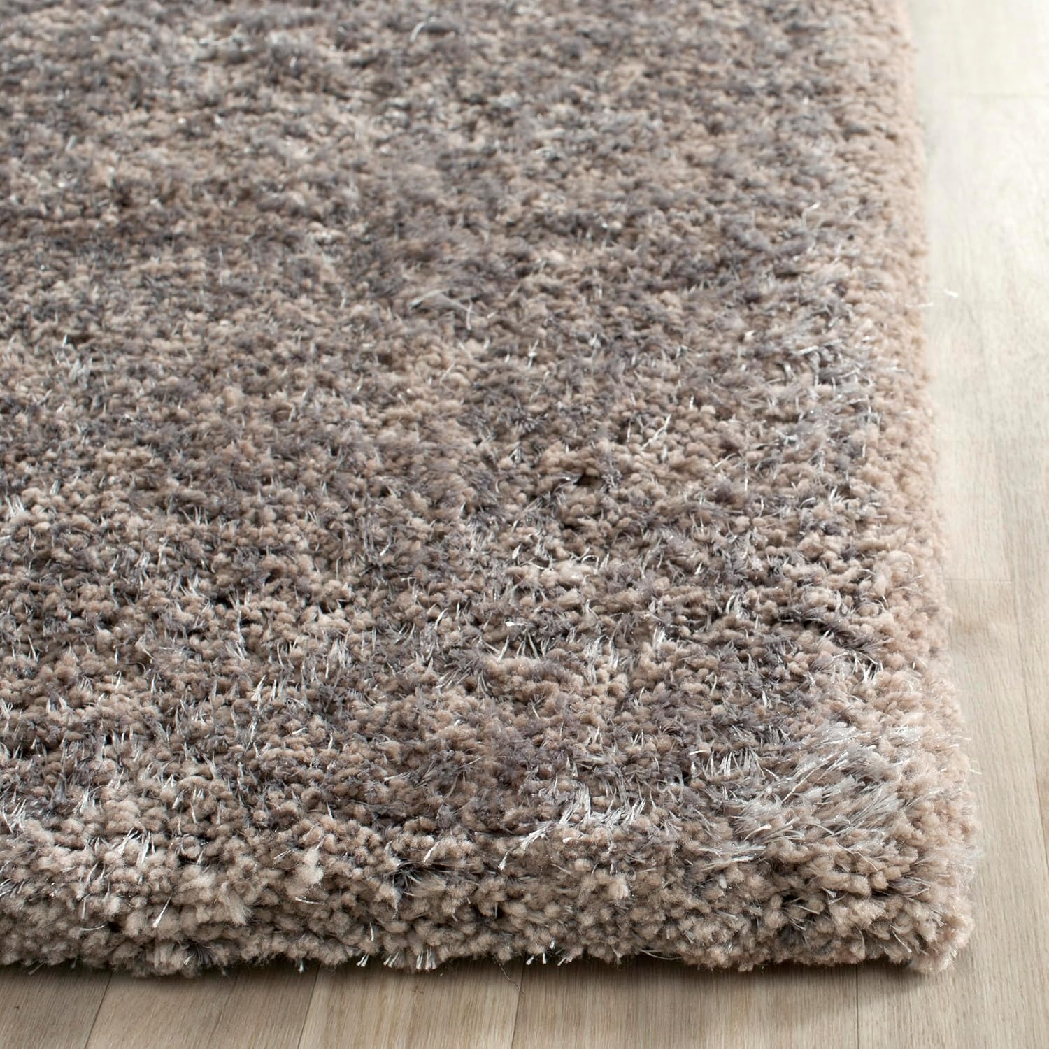 image:imageSAFAVIEH Area Rug 8x10 South Beach Shag Collection Large Snow White Handmade Ultra Plush Thick Pile Ideal for Living Room Bedroom Dining Space SBS562ASilver