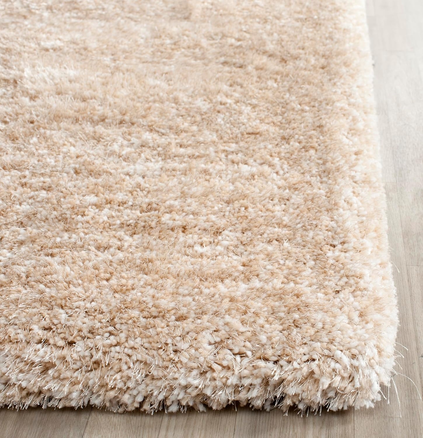 image:imageSAFAVIEH Area Rug 8x10 South Beach Shag Collection Large Snow White Handmade Ultra Plush Thick Pile Ideal for Living Room Bedroom Dining Space SBS562AChampagne