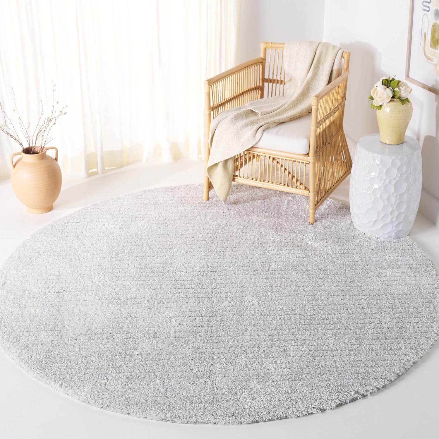 image:imageSAFAVIEH Area Rug 8x10 Tahoe Shag Collection Large Beige Modern Design NonShedding amp Easy Cleaning Plush Thick Pile Ideal for Living Room Bedroom Dining Space THO651BLight Grey