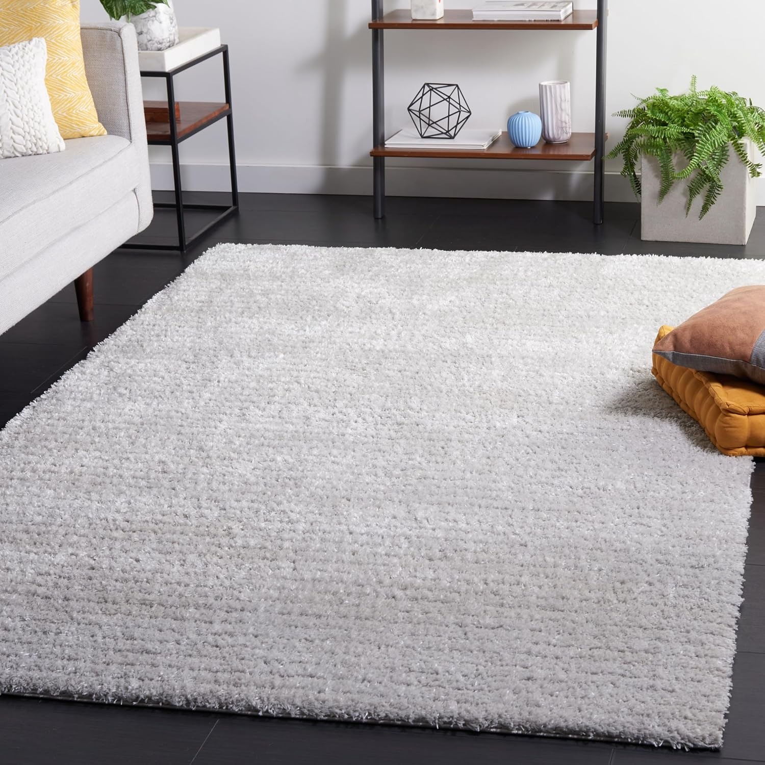 image:imageSAFAVIEH Area Rug 8x10 Tahoe Shag Collection Large Beige Modern Design NonShedding amp Easy Cleaning Plush Thick Pile Ideal for Living Room Bedroom Dining Space THO651BLight Grey