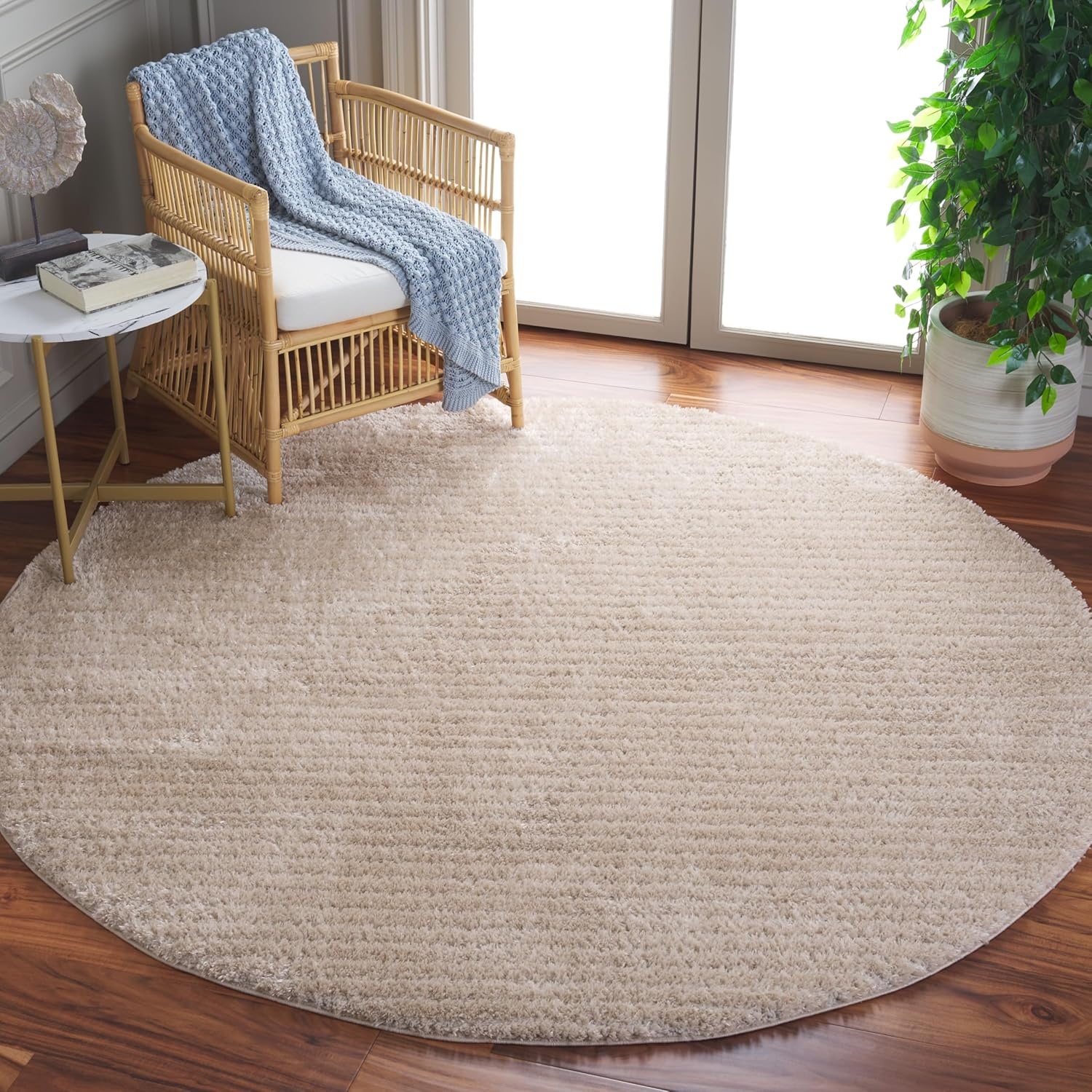 image:imageSAFAVIEH Area Rug 8x10 Tahoe Shag Collection Large Beige Modern Design NonShedding amp Easy Cleaning Plush Thick Pile Ideal for Living Room Bedroom Dining Space THO651BBeige