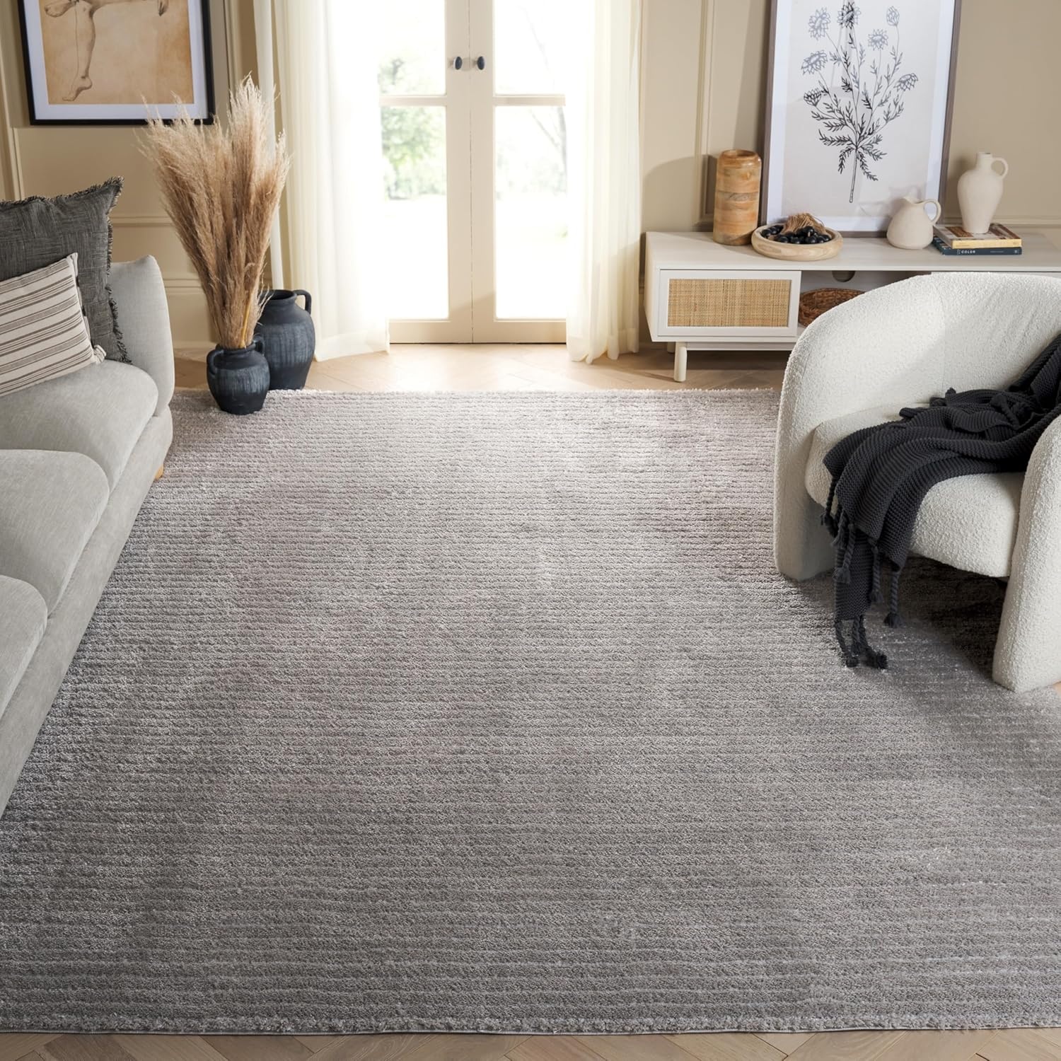 image:imageSAFAVIEH Area Rug 8x10 Tahoe Shag Collection Large Beige Modern Design NonShedding amp Easy Cleaning Plush Thick Pile Ideal for Living Room Bedroom Dining Space THO651BGrey