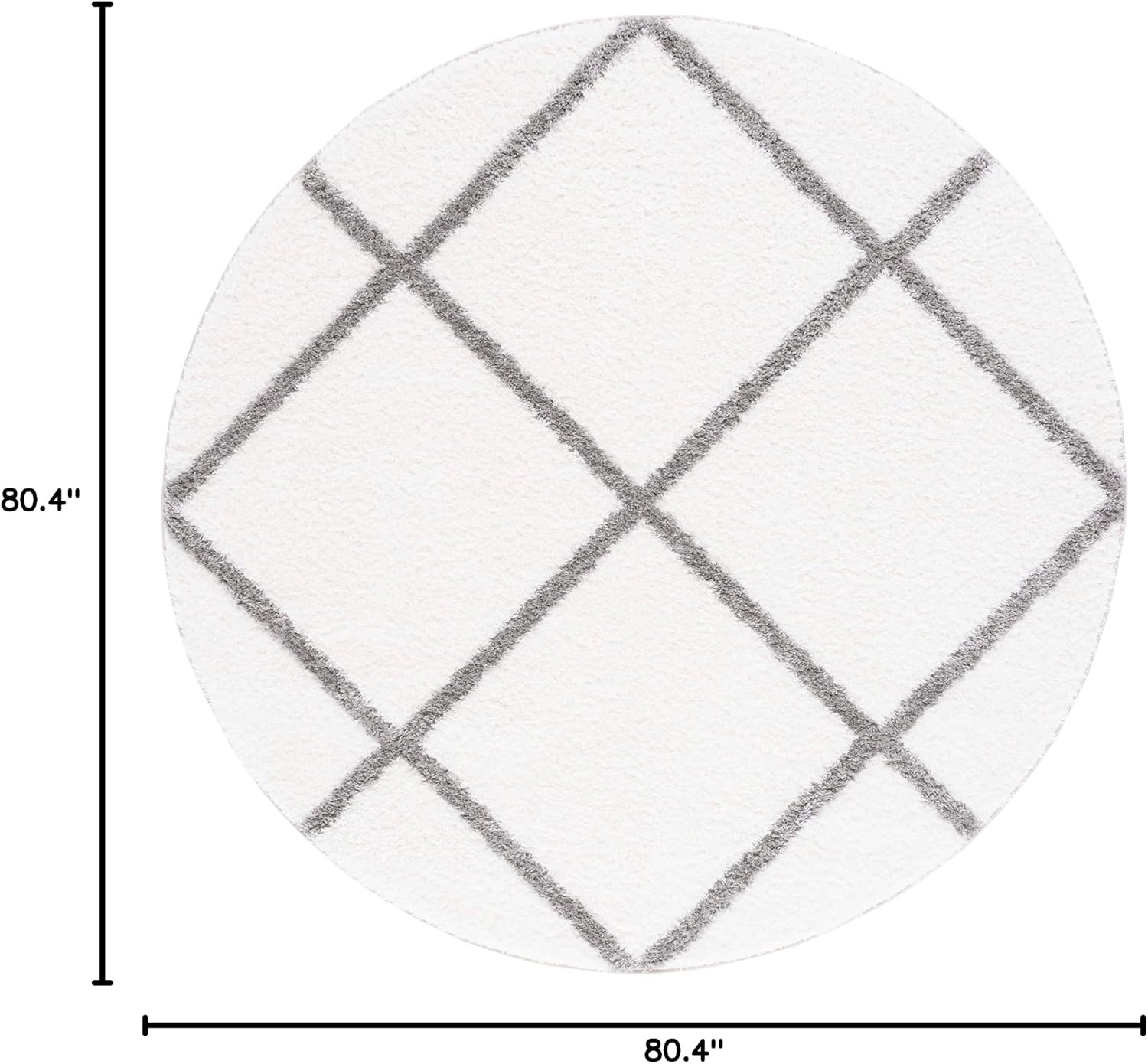 image:imageSAFAVIEH Area Rug 8x10 Tahoe Shag Collection Large Black amp White Trellis Pattern NonShedding amp Easy Cleaning Plush Thick Pile Ideal for Living Room Bedroom Dining Space THO676ZWhiteGrey
