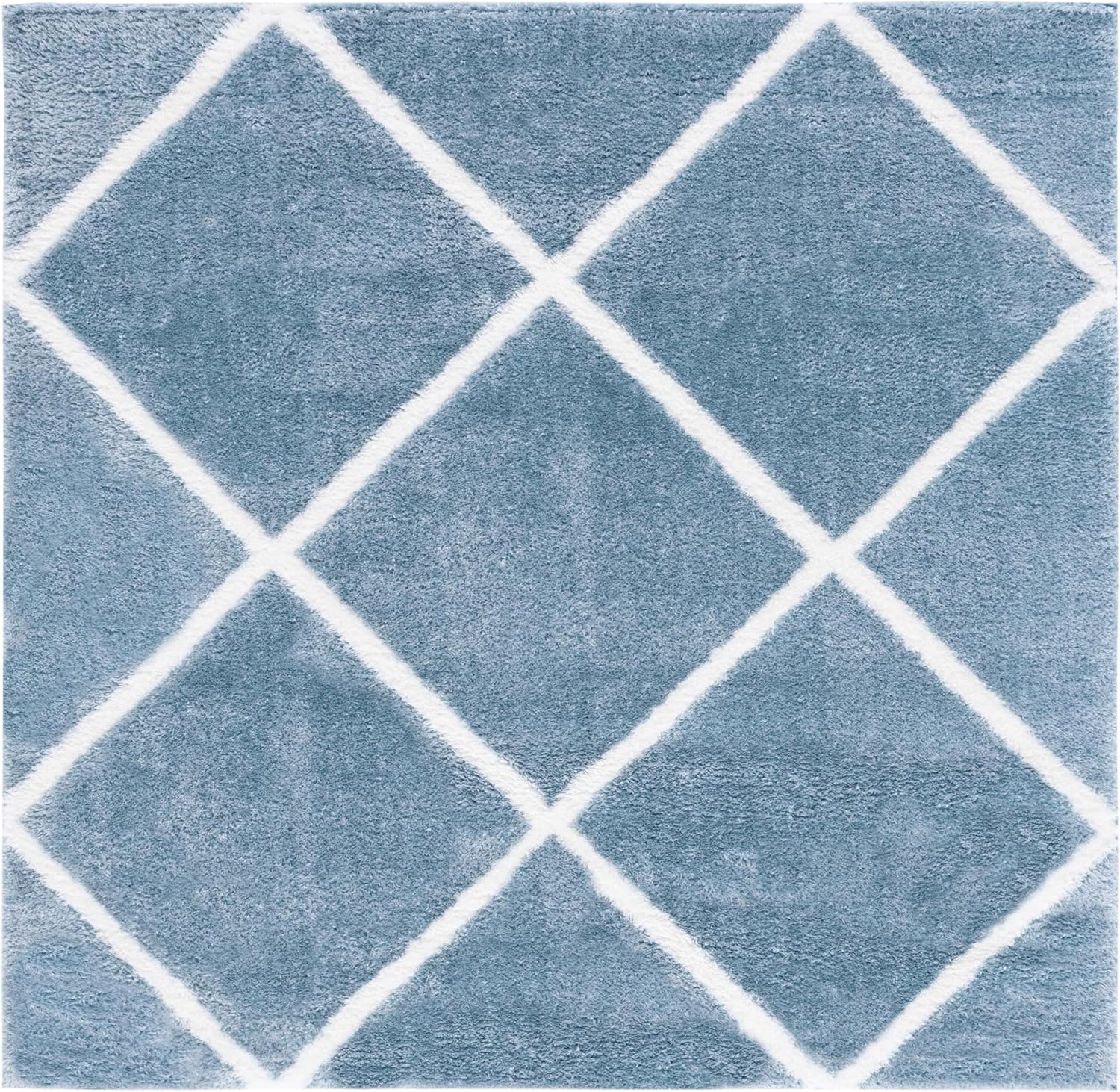 image:imageSAFAVIEH Area Rug 8x10 Tahoe Shag Collection Large Black amp White Trellis Pattern NonShedding amp Easy Cleaning Plush Thick Pile Ideal for Living Room Bedroom Dining Space THO676ZBlueWhite