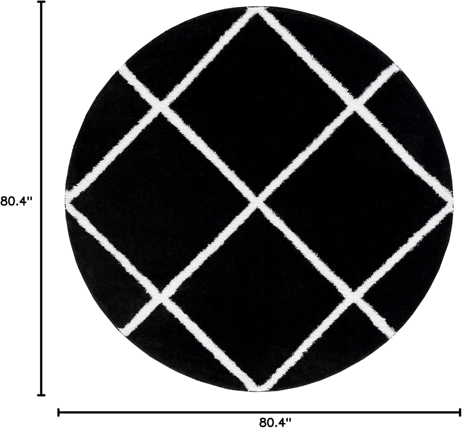 image:imageSAFAVIEH Area Rug 8x10 Tahoe Shag Collection Large Black amp White Trellis Pattern NonShedding amp Easy Cleaning Plush Thick Pile Ideal for Living Room Bedroom Dining Space THO676ZBlackWhite
