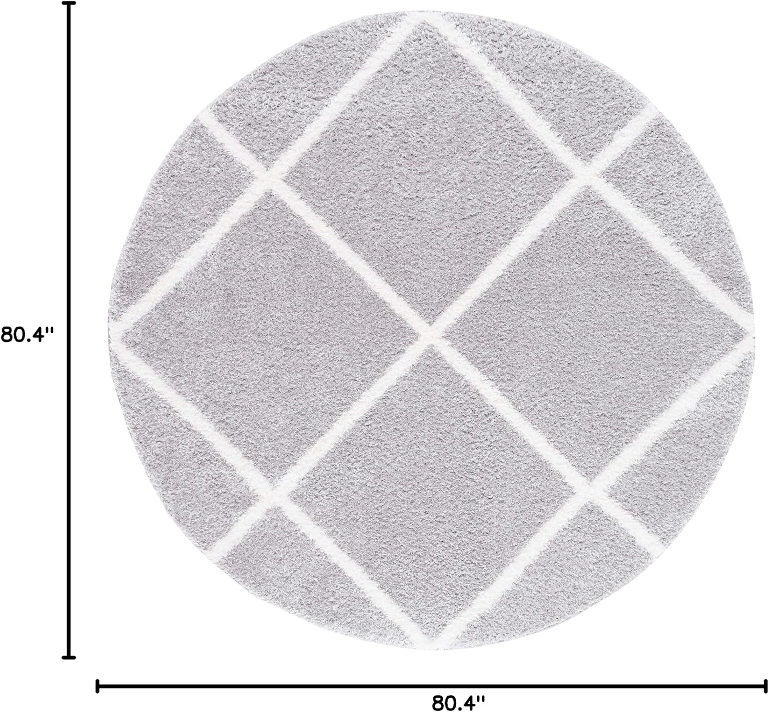 image:imageSAFAVIEH Area Rug 8x10 Tahoe Shag Collection Large Black amp White Trellis Pattern NonShedding amp Easy Cleaning Plush Thick Pile Ideal for Living Room Bedroom Dining Space THO676ZLight GreyWhite