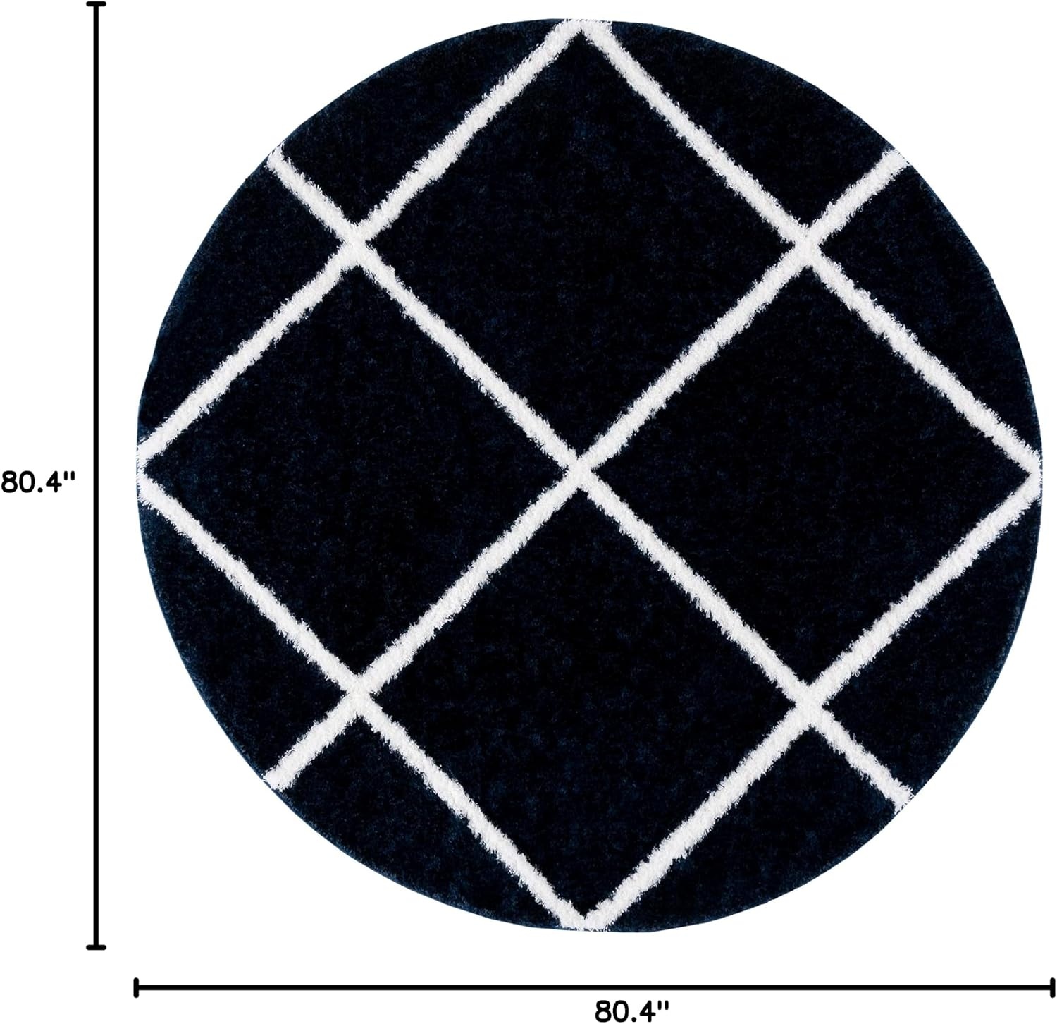 image:imageSAFAVIEH Area Rug 8x10 Tahoe Shag Collection Large Black amp White Trellis Pattern NonShedding amp Easy Cleaning Plush Thick Pile Ideal for Living Room Bedroom Dining Space THO676ZNavyWhite