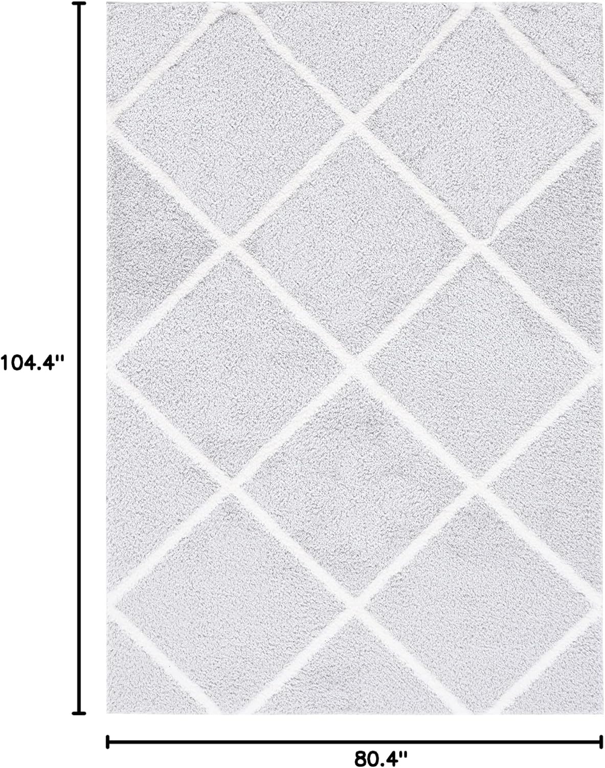 image:imageSAFAVIEH Area Rug 8x10 Tahoe Shag Collection Large Black amp White Trellis Pattern NonShedding amp Easy Cleaning Plush Thick Pile Ideal for Living Room Bedroom Dining Space THO676ZLight GreyWhite