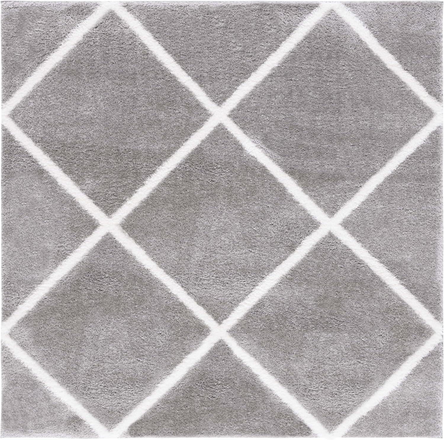 image:imageSAFAVIEH Area Rug 8x10 Tahoe Shag Collection Large Black amp White Trellis Pattern NonShedding amp Easy Cleaning Plush Thick Pile Ideal for Living Room Bedroom Dining Space THO676ZGreyWhite