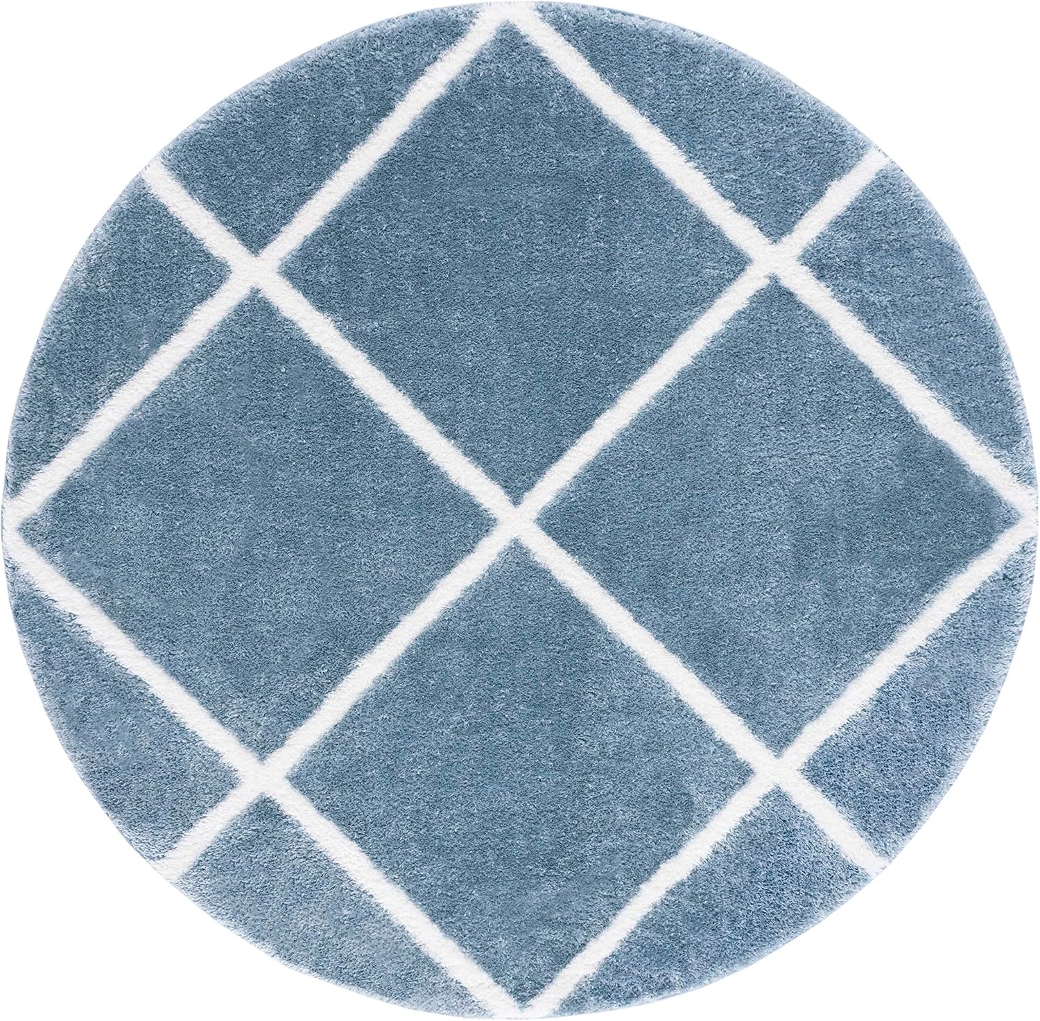 image:imageSAFAVIEH Area Rug 8x10 Tahoe Shag Collection Large Black amp White Trellis Pattern NonShedding amp Easy Cleaning Plush Thick Pile Ideal for Living Room Bedroom Dining Space THO676ZBlueWhite