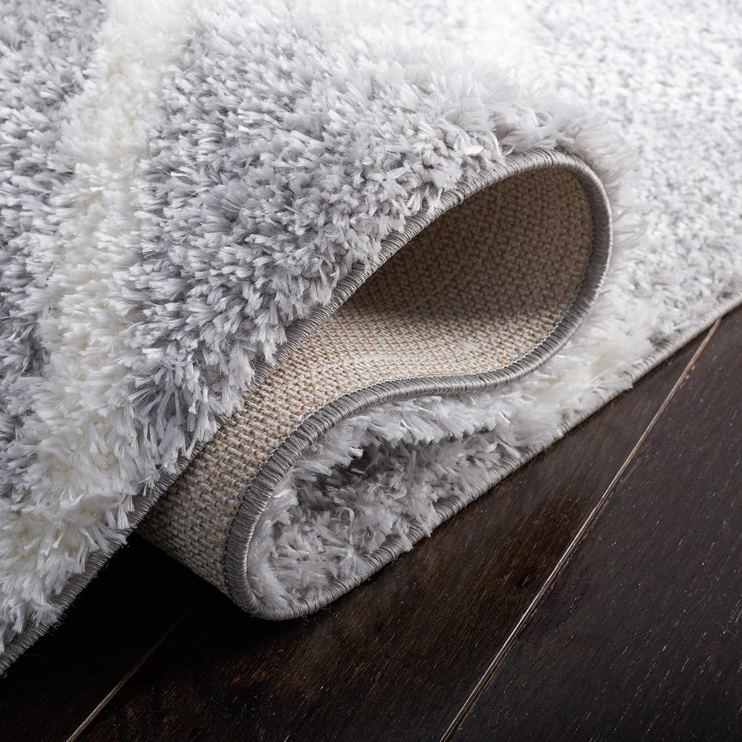 image:imageSAFAVIEH Area Rug 8x10 Tahoe Shag Collection Large Black amp White Trellis Pattern NonShedding amp Easy Cleaning Plush Thick Pile Ideal for Living Room Bedroom Dining Space THO676ZLight GreyWhite