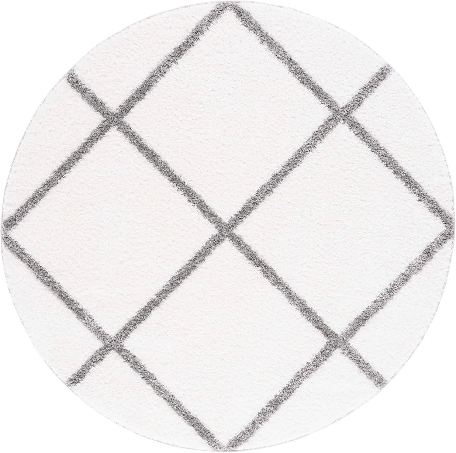 image:imageSAFAVIEH Area Rug 8x10 Tahoe Shag Collection Large Black amp White Trellis Pattern NonShedding amp Easy Cleaning Plush Thick Pile Ideal for Living Room Bedroom Dining Space THO676ZWhiteGrey