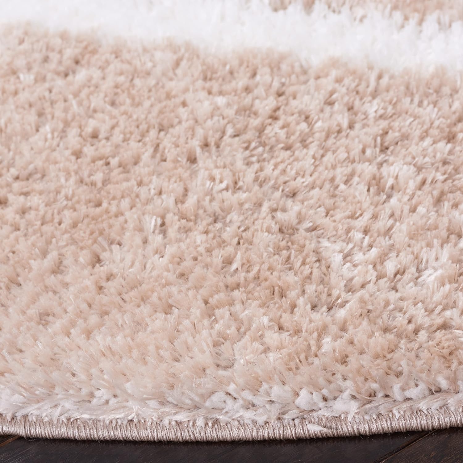 image:imageSAFAVIEH Area Rug 8x10 Tahoe Shag Collection Large Black amp White Trellis Pattern NonShedding amp Easy Cleaning Plush Thick Pile Ideal for Living Room Bedroom Dining Space THO676ZBeigeWhite