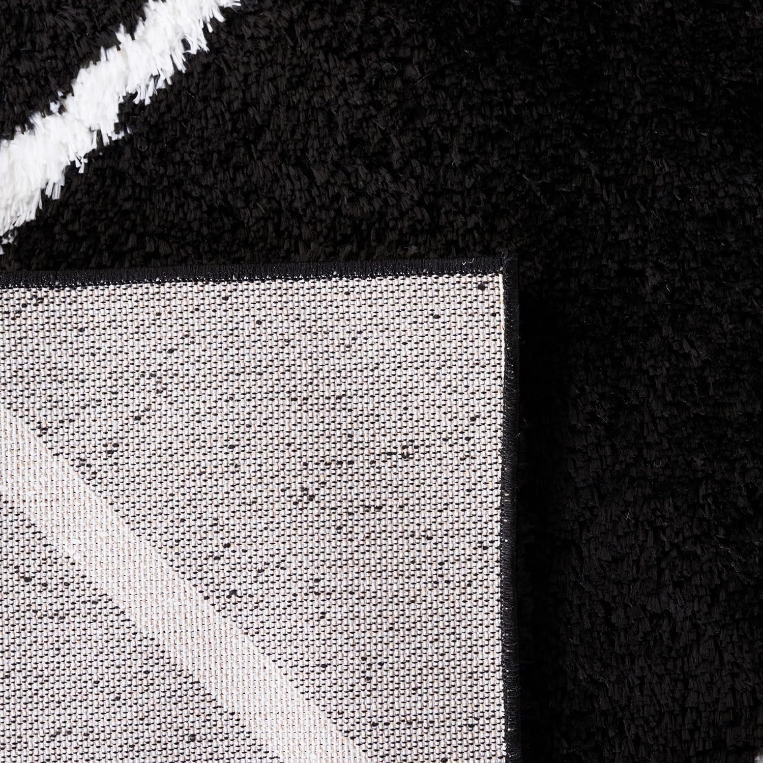 image:imageSAFAVIEH Area Rug 8x10 Tahoe Shag Collection Large Black amp White Trellis Pattern NonShedding amp Easy Cleaning Plush Thick Pile Ideal for Living Room Bedroom Dining Space THO676ZBlackWhite